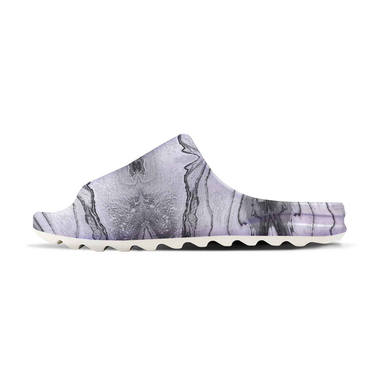 Marble White Gray Print Pattern Sandals-grizzshop