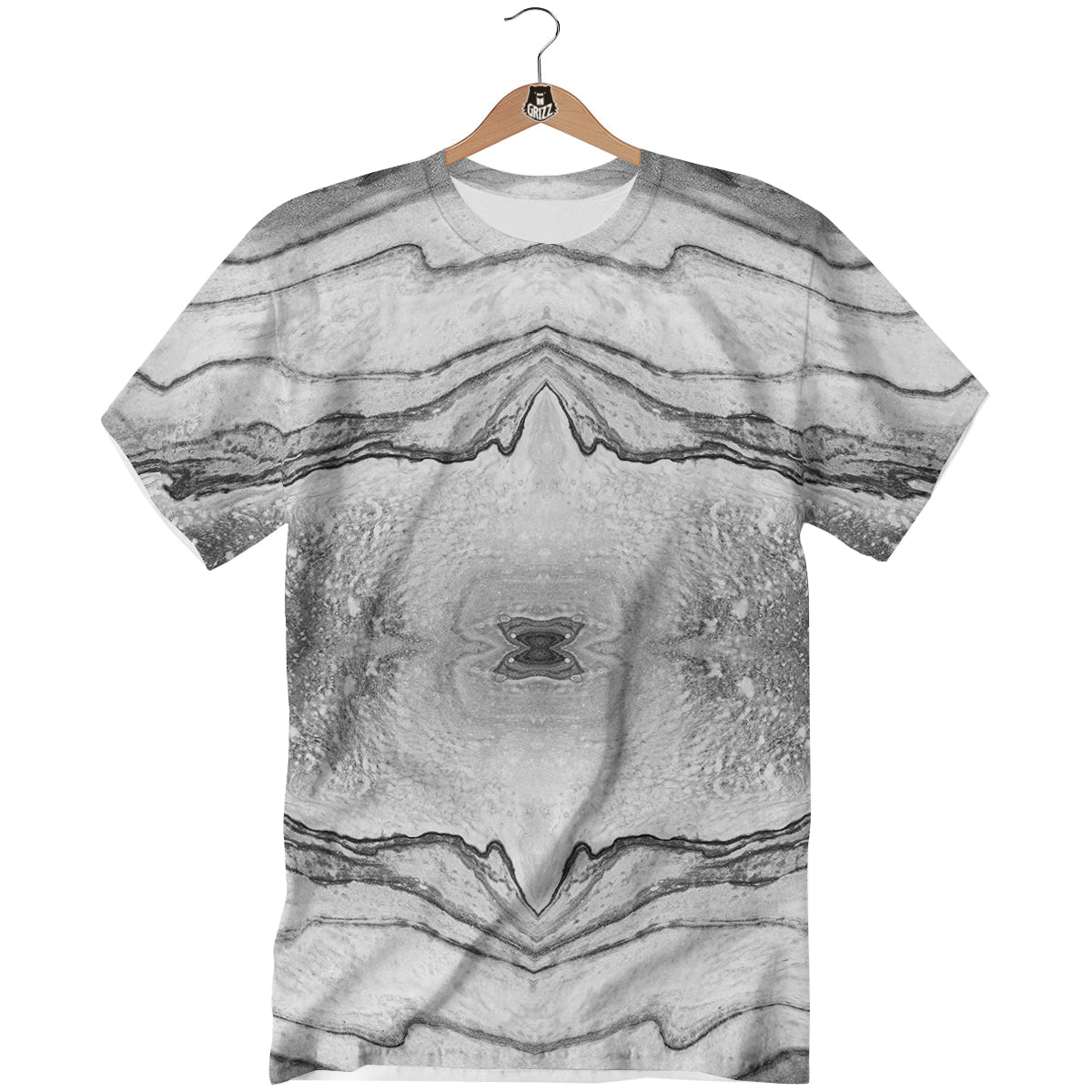 Marble White Gray Print Pattern T-Shirt-grizzshop