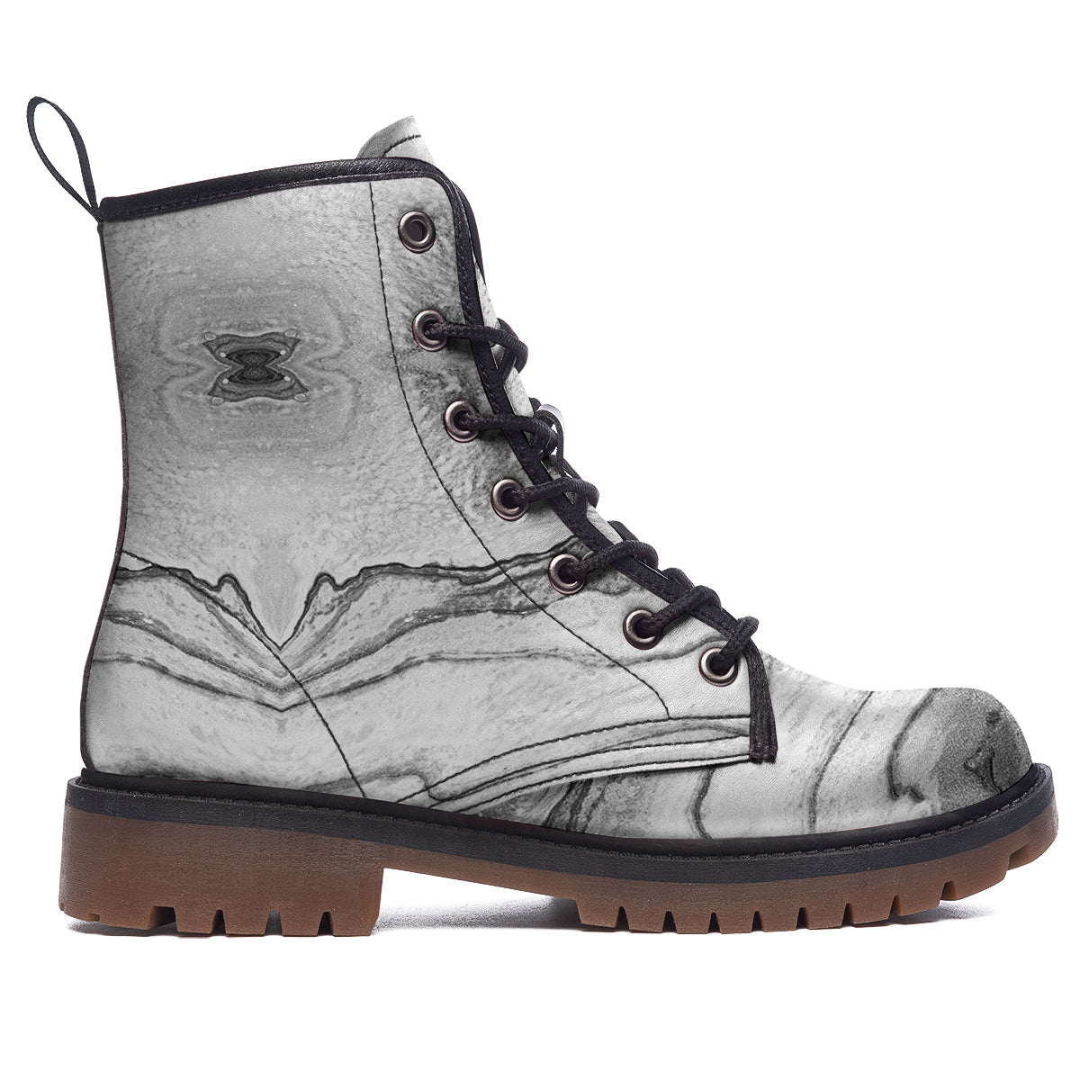 Marble White Gray Print Pattern Work Boots-grizzshop