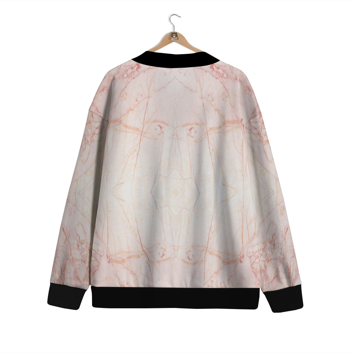 Marble White Pink Print Pattern Cardigan-grizzshop