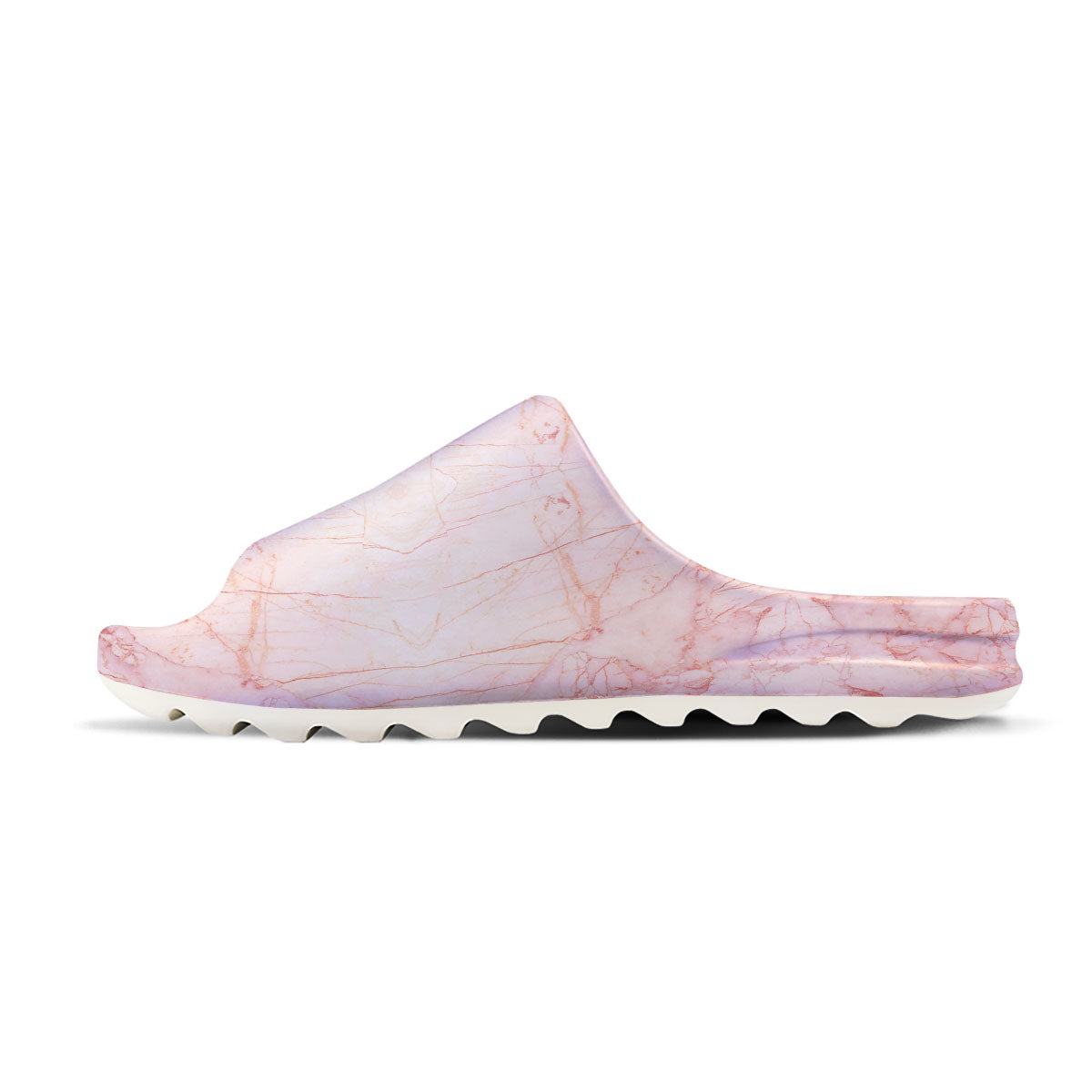 Marble White Pink Print Pattern Sandals-grizzshop
