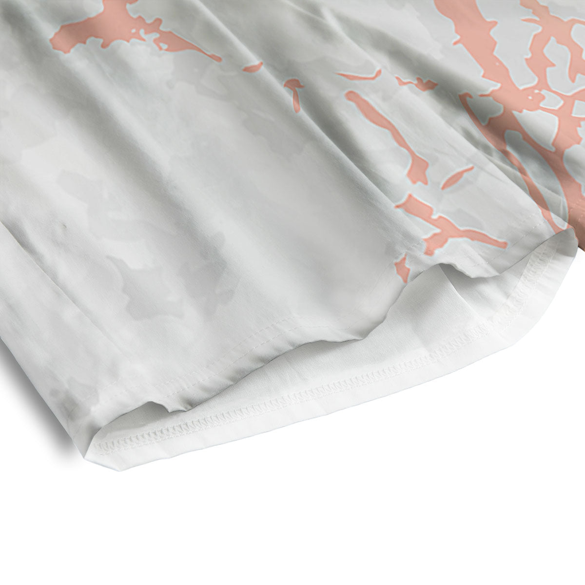 Marble White Rose Gold Print Men's Athletic Shorts