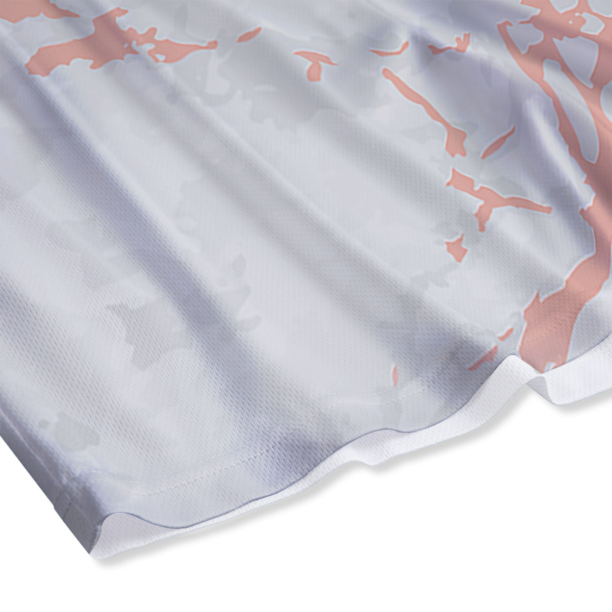 Marble White Rose Gold Print Mesh Shorts
