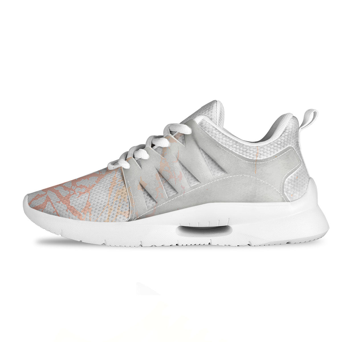 Marble White Rose Gold Print Tennis Shoes-grizzshop