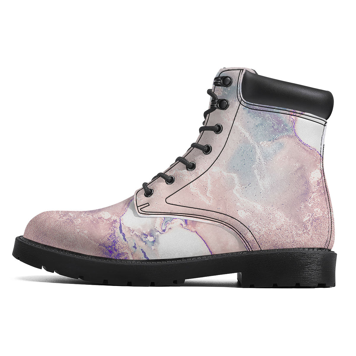 Marble White Ruby Print Boots-grizzshop