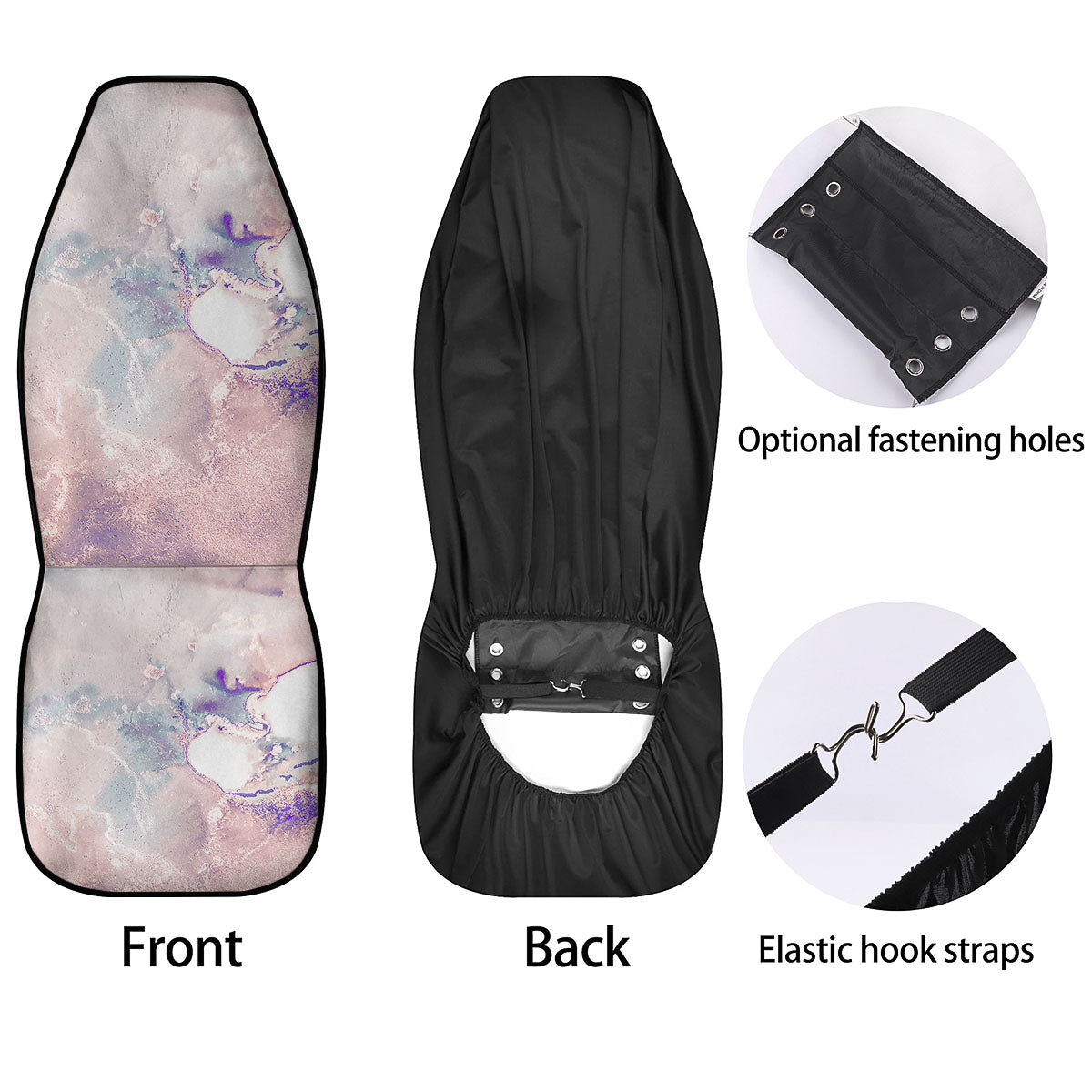 Marble White Ruby Print Car Seat Covers-grizzshop