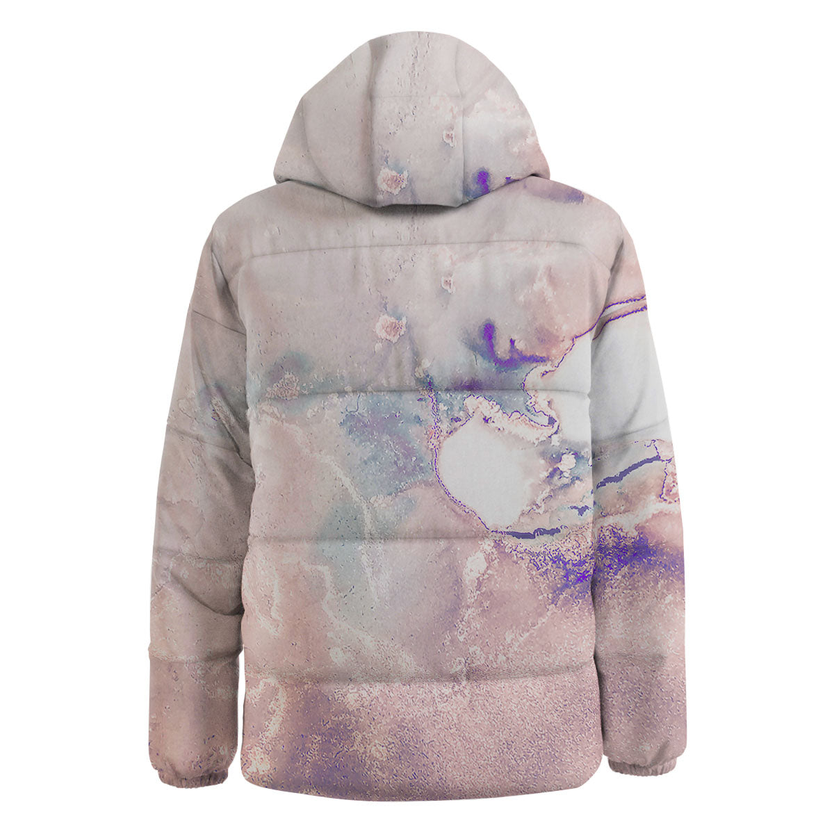 Marble White Ruby Print Down Jacket-grizzshop