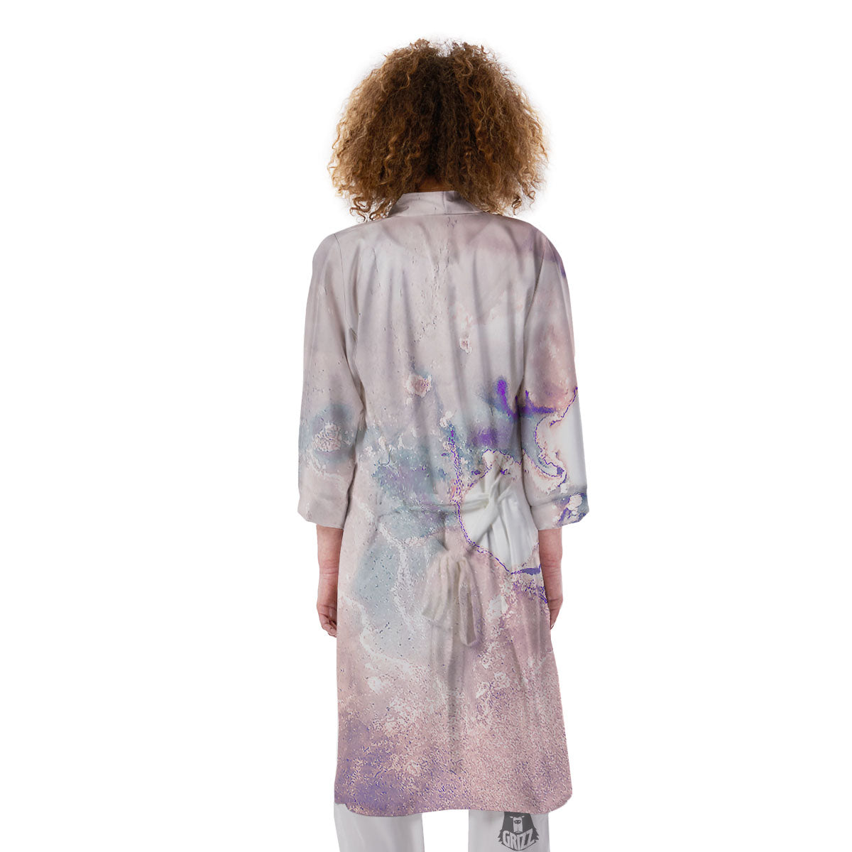 Marble White Ruby Print Kimono-grizzshop