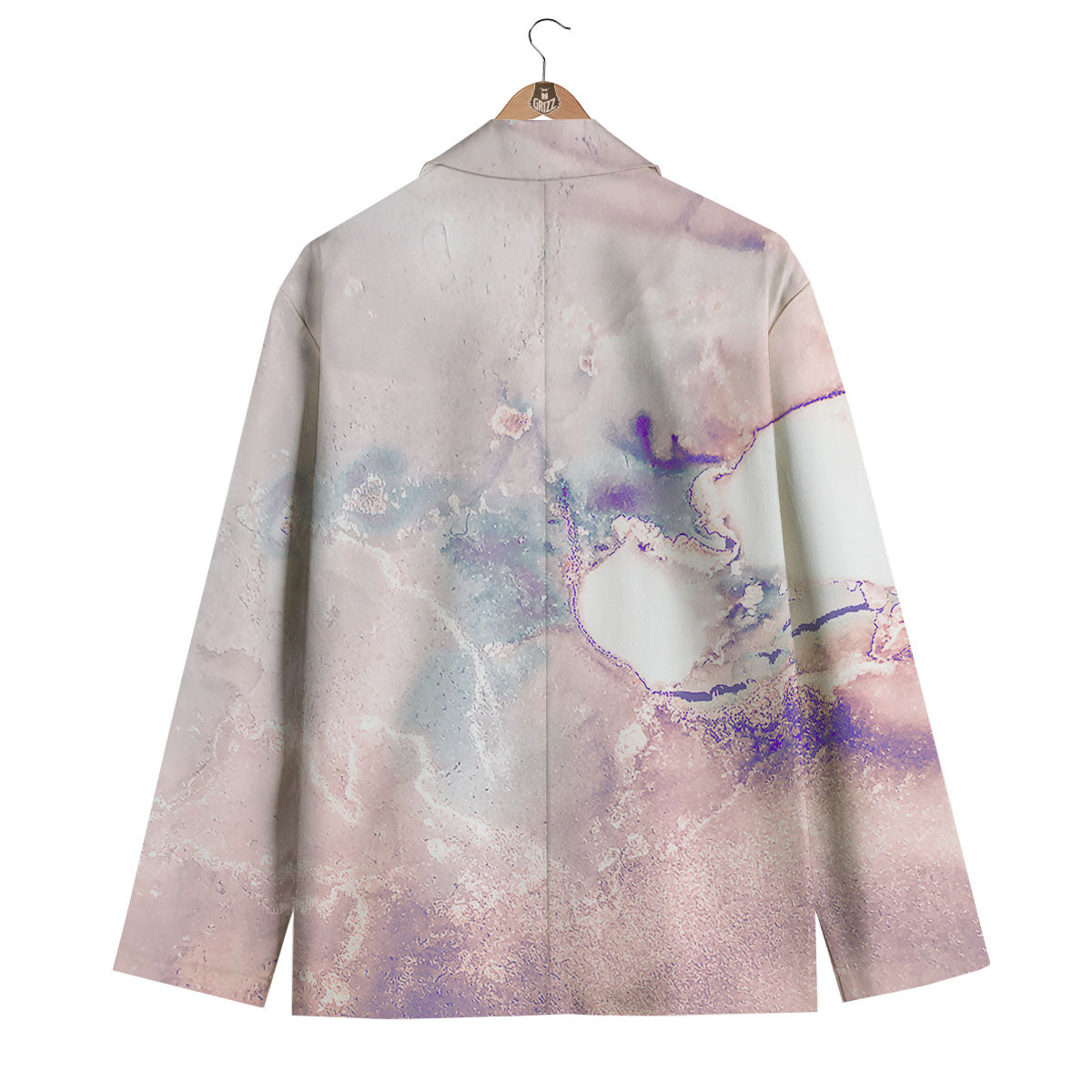 Marble White Ruby Print Men's Blazer-grizzshop