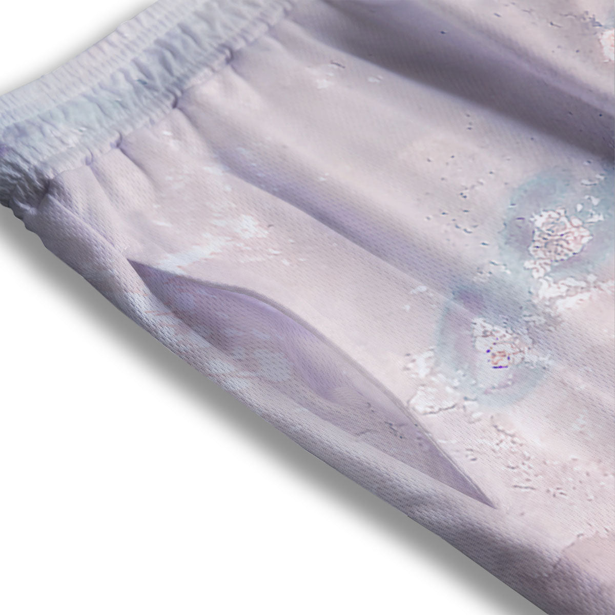Marble White Ruby Print Mesh Shorts