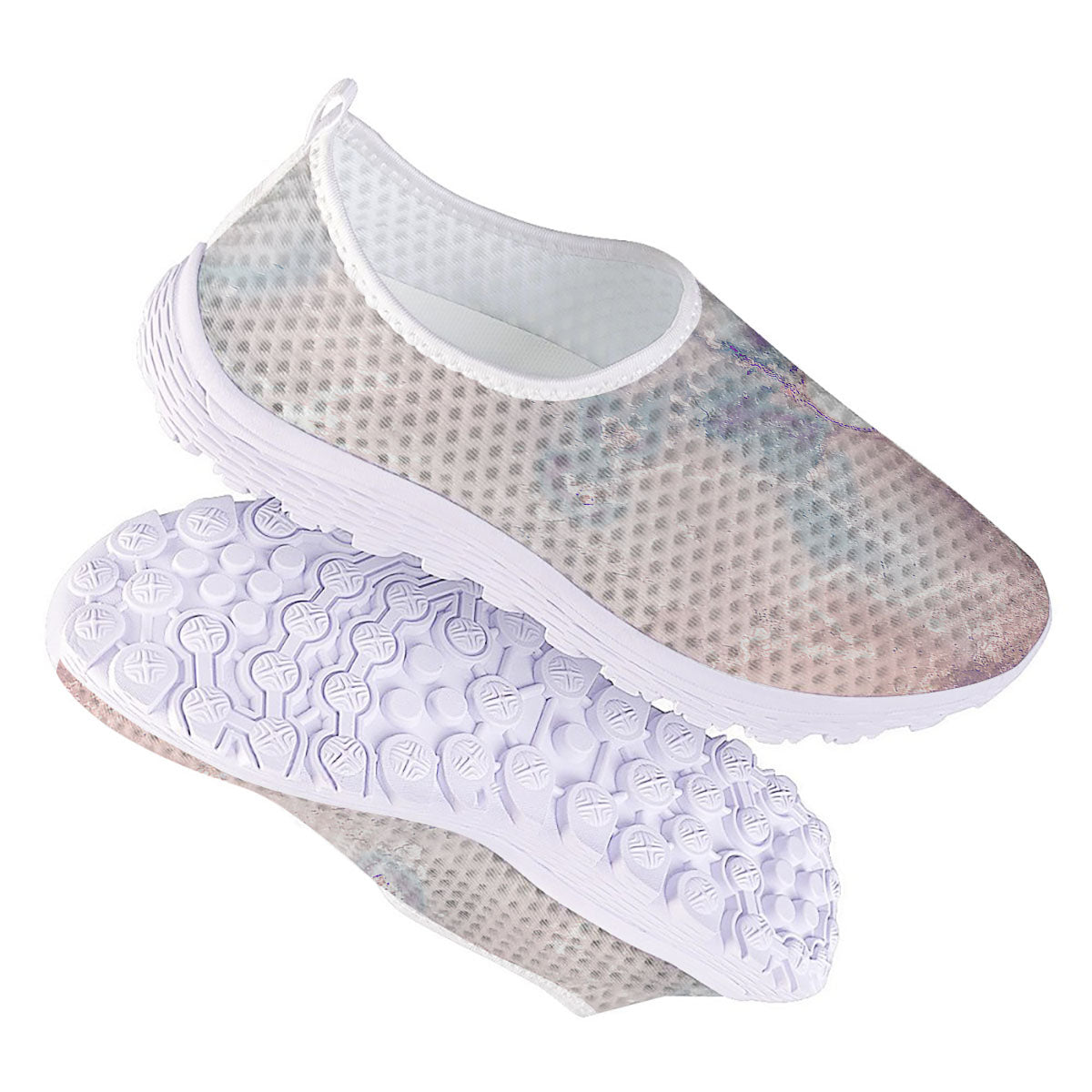 Marble White Ruby Print Nurse Shoes-grizzshop