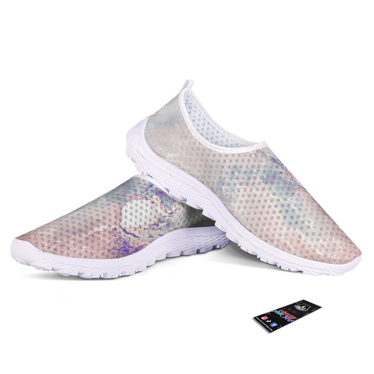 Marble White Ruby Print Nurse Shoes-grizzshop