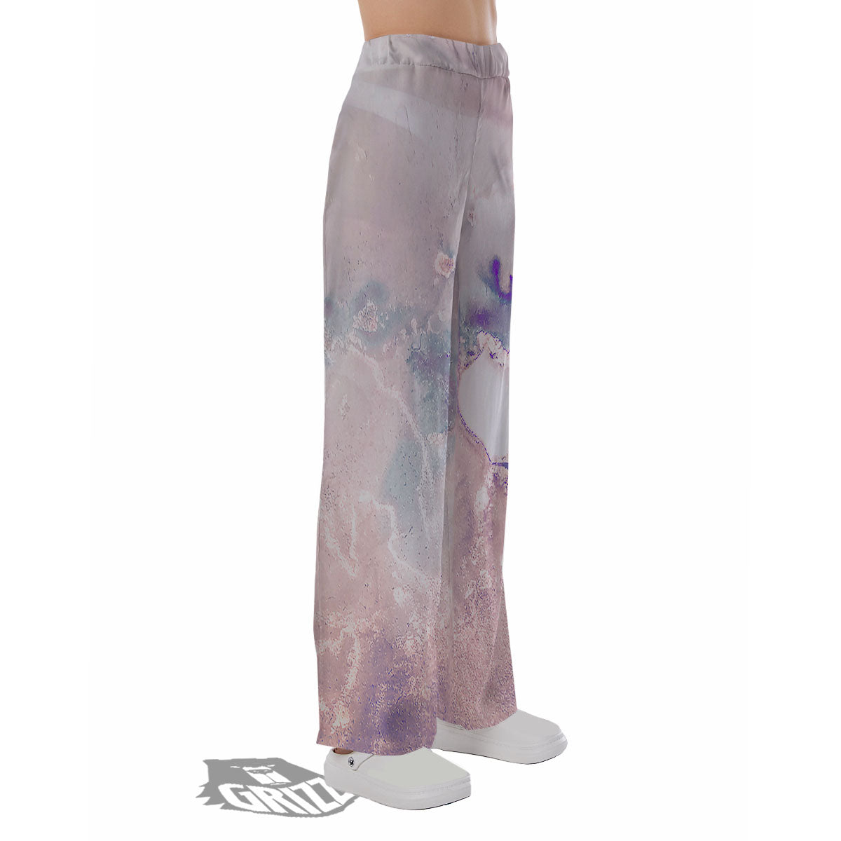 Marble White Ruby Print Pajama Pants-grizzshop