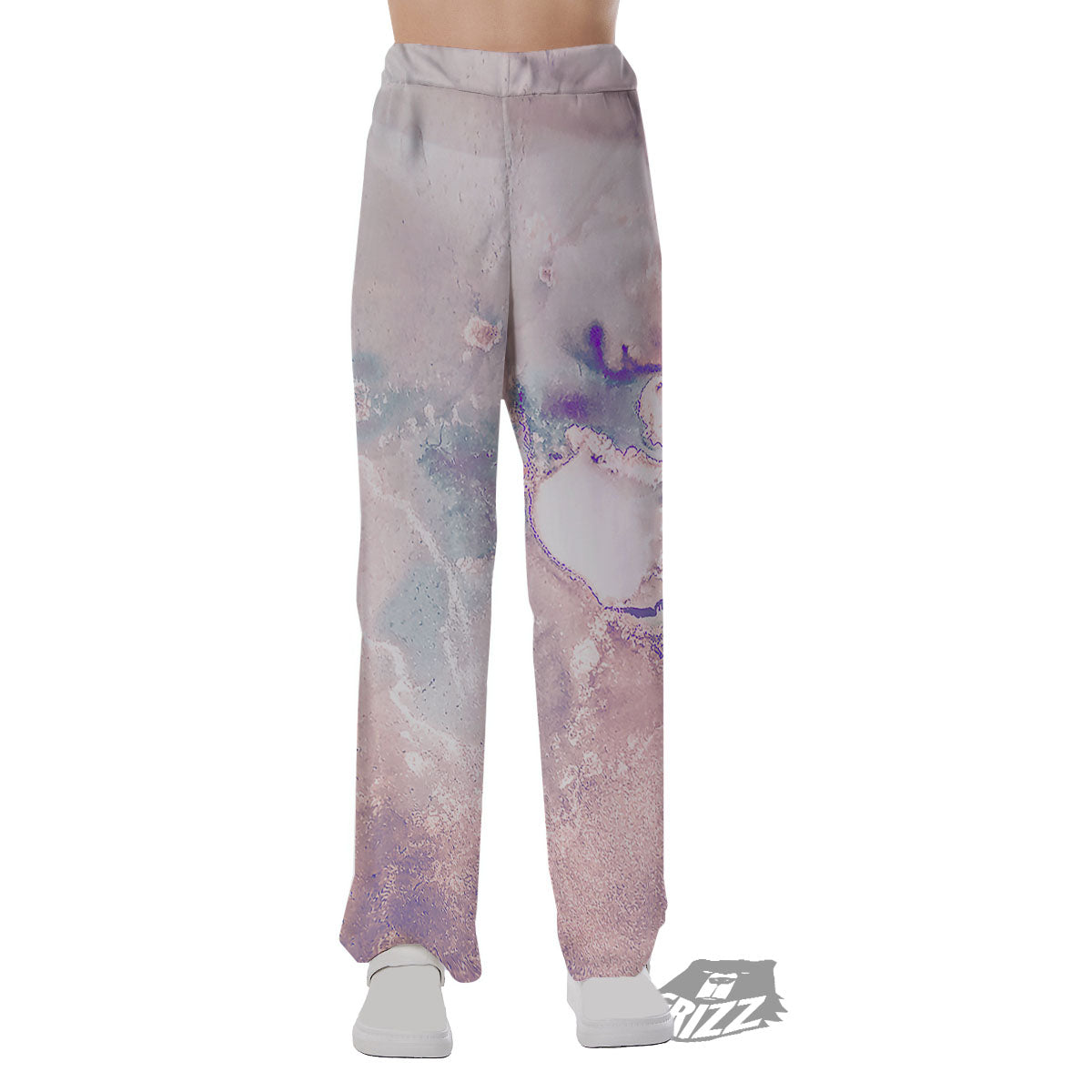Marble White Ruby Print Pajama Pants-grizzshop