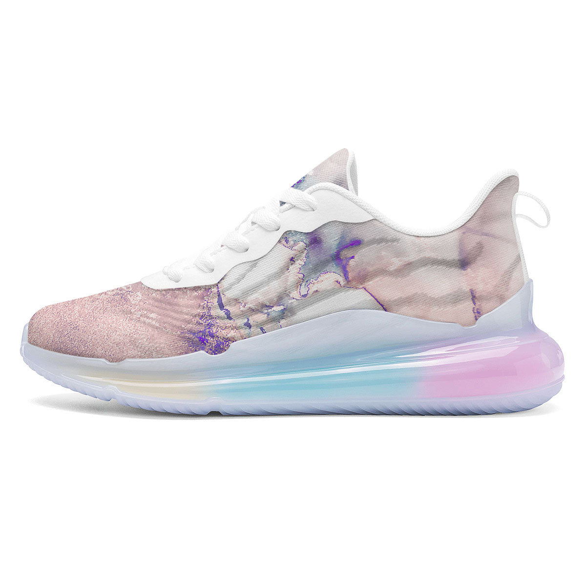 Marble White Ruby Print Running Sneakers-grizzshop