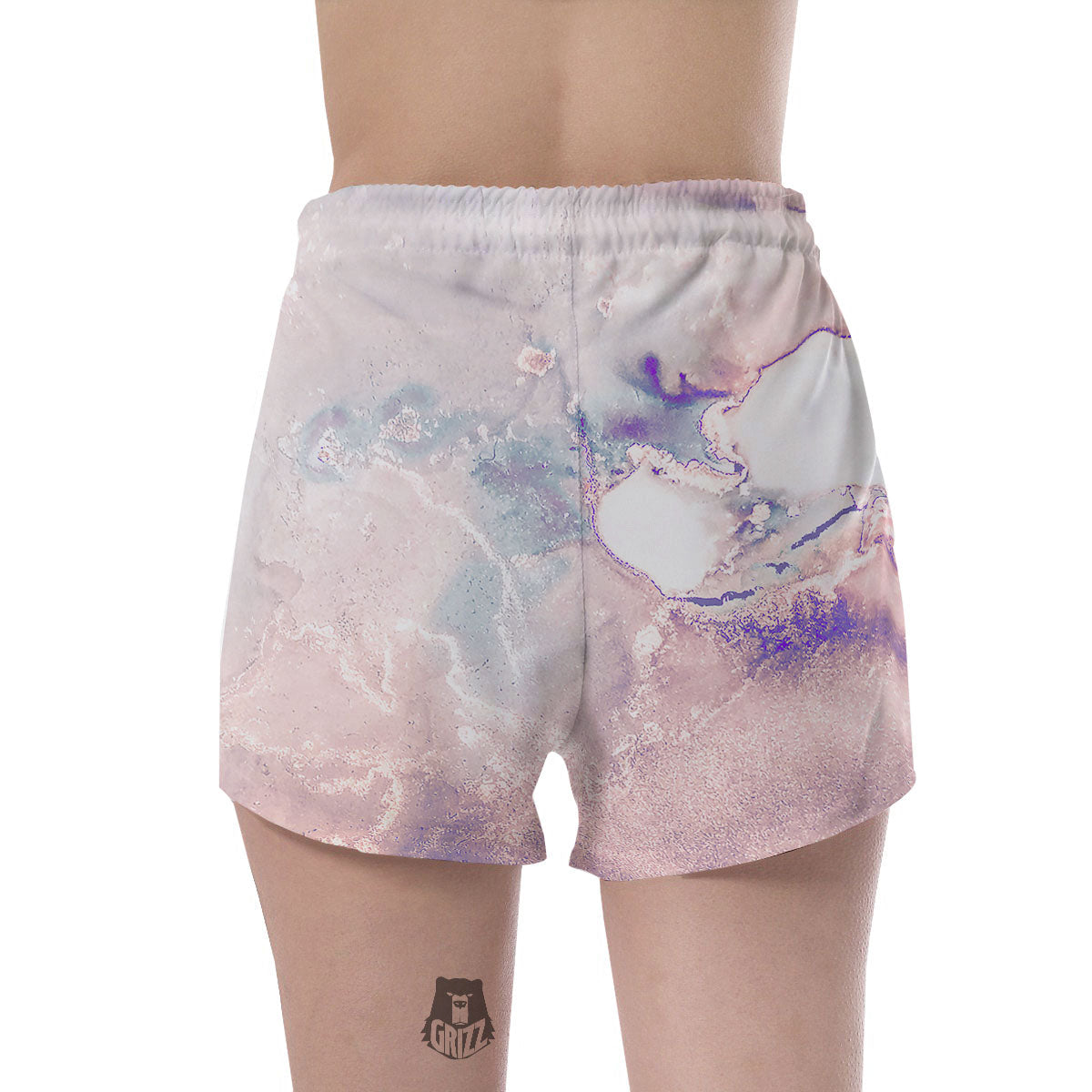 Marble White Ruby Print Women's Shorts-grizzshop