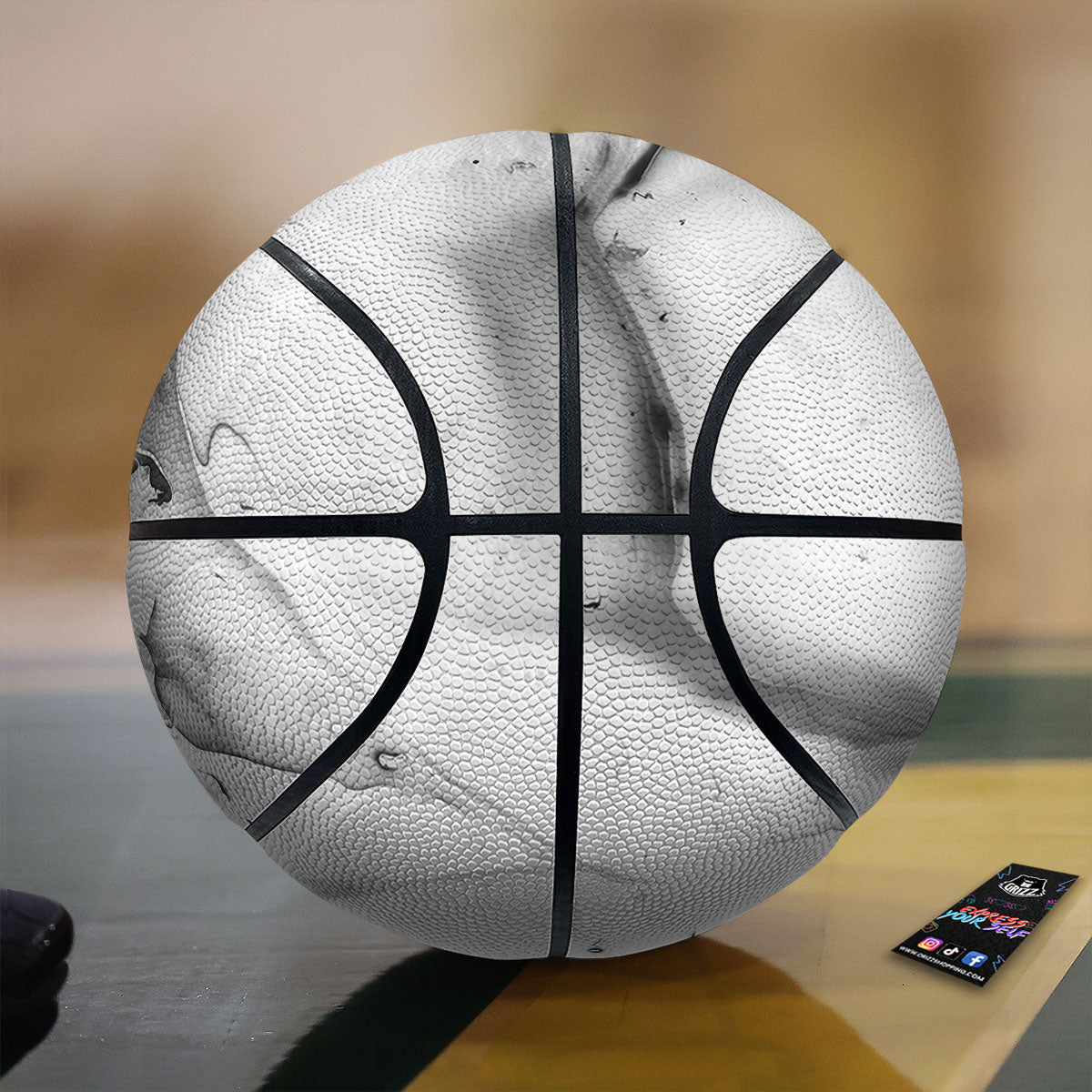 Marble White Smoke Print Basketball