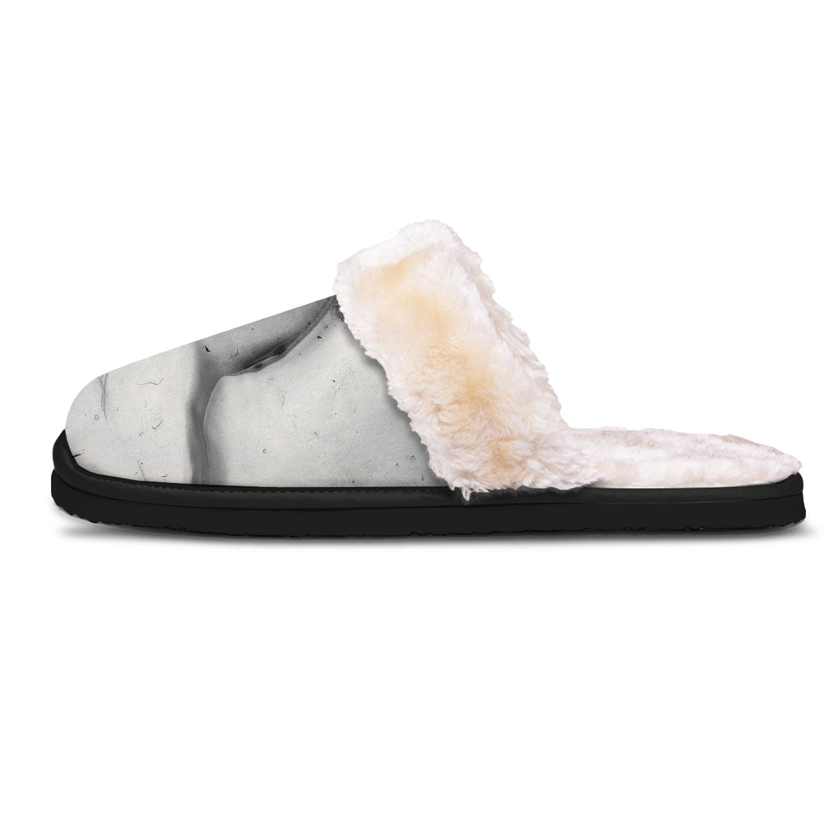 Marble White Smoke Print Slippers-grizzshop