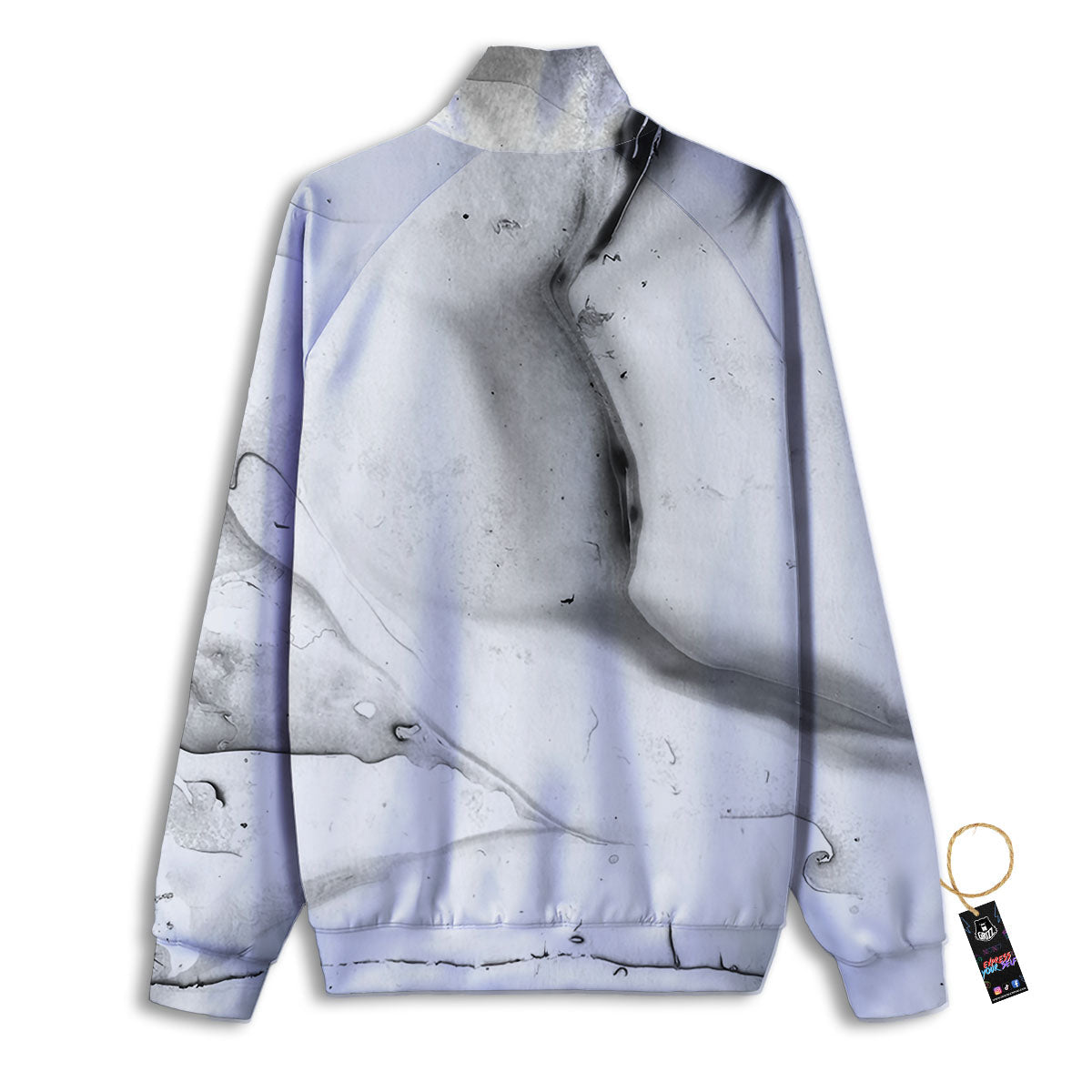 Marble White Smoke Print Track Jacket-grizzshop