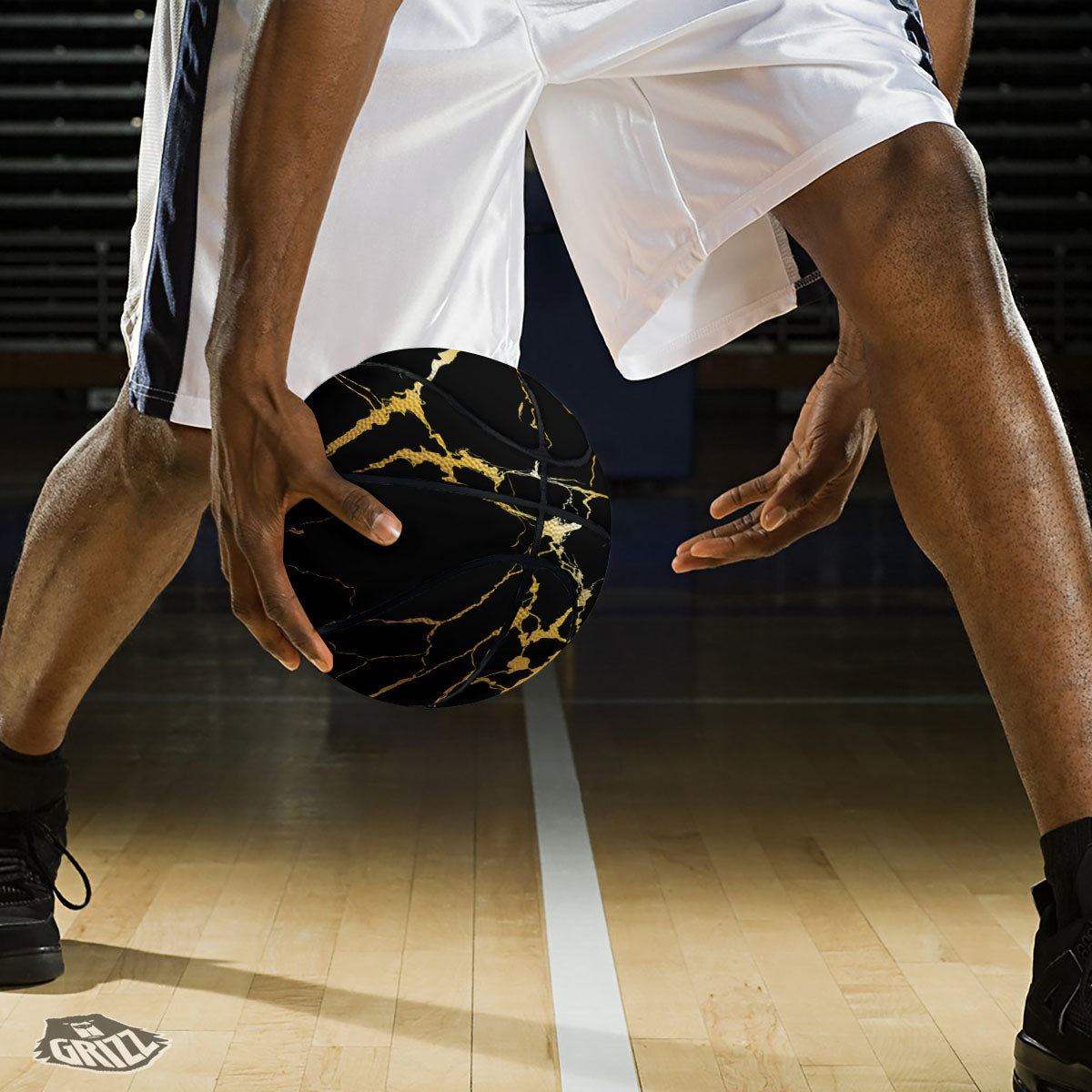 Marble Black Gold Print Basketball