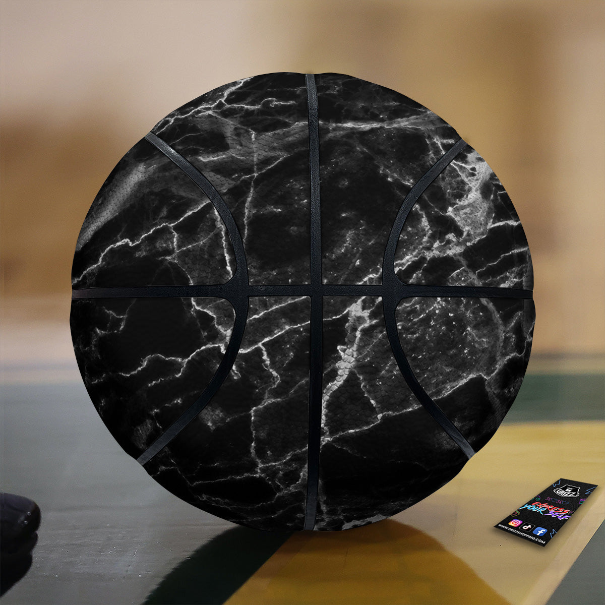 Marble Black Grey Print Basketball