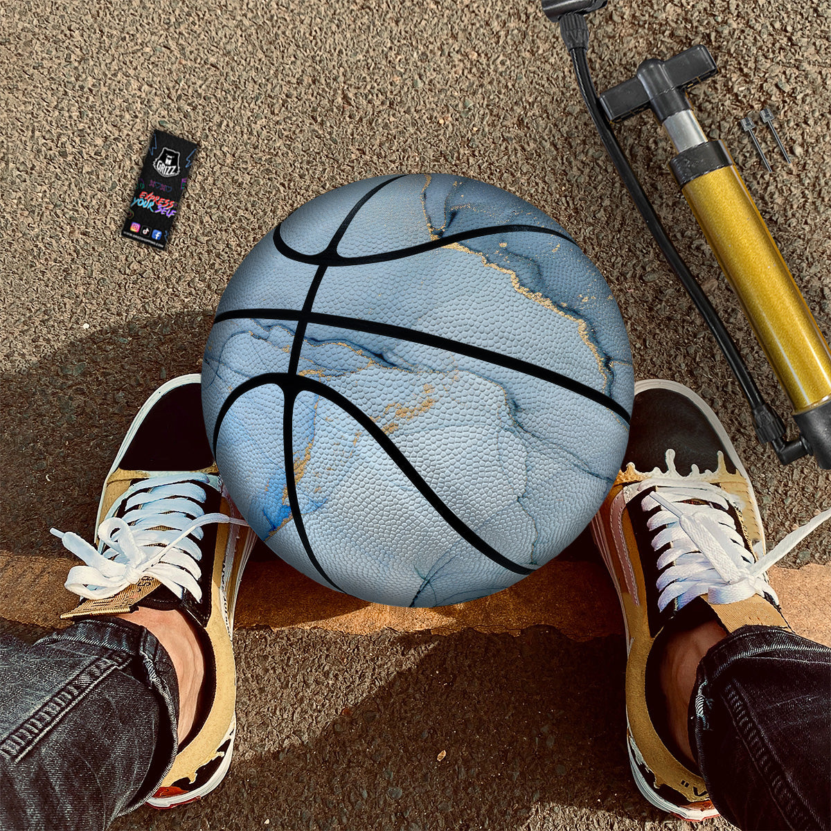 Marble Blue Print Basketball