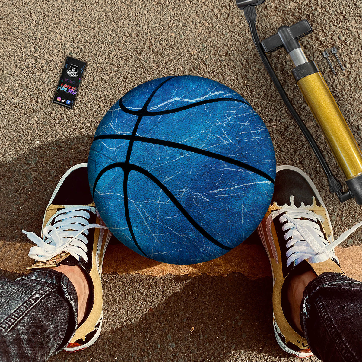 Marble Blue Sapphire Print Basketball