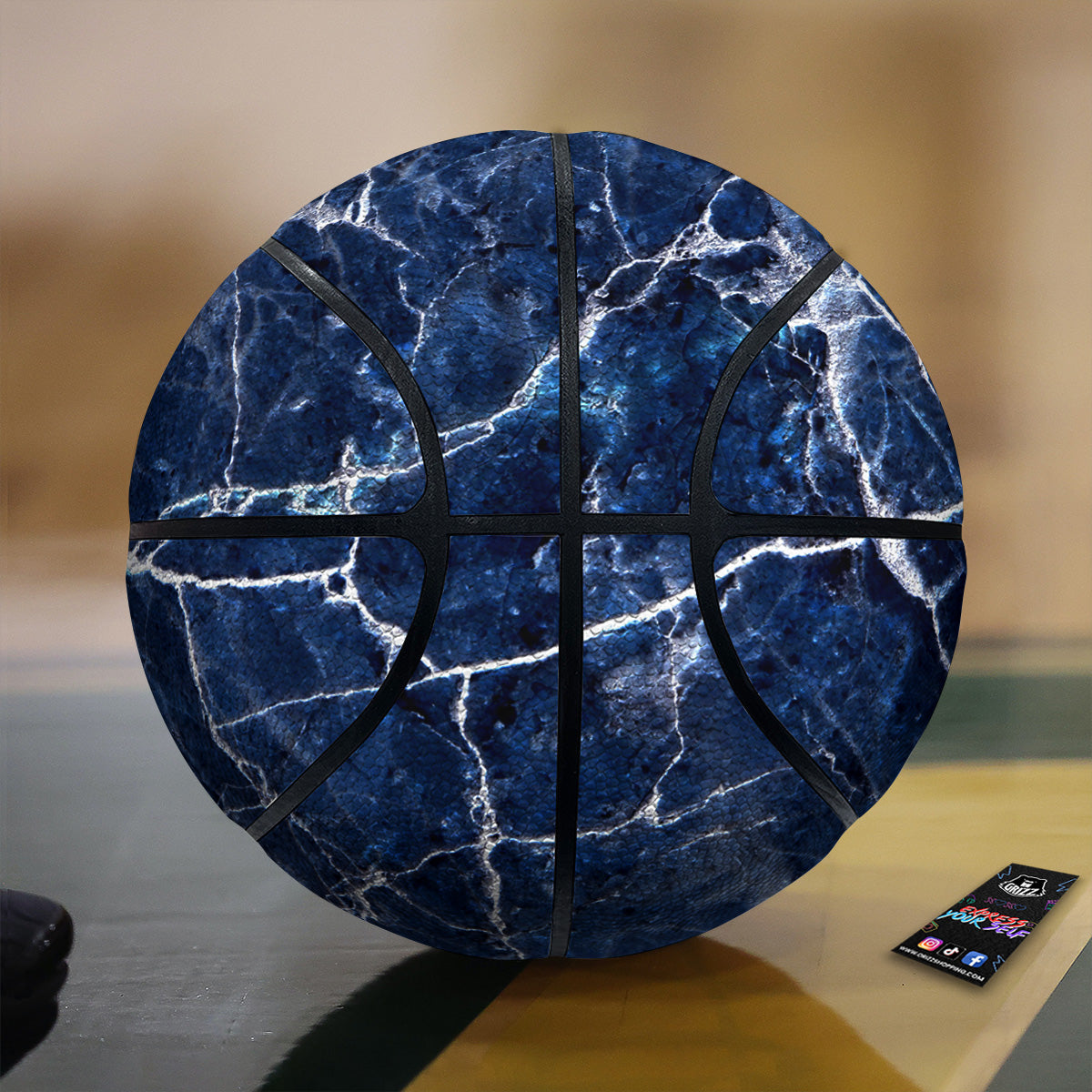 Marble Blue White Print Basketball