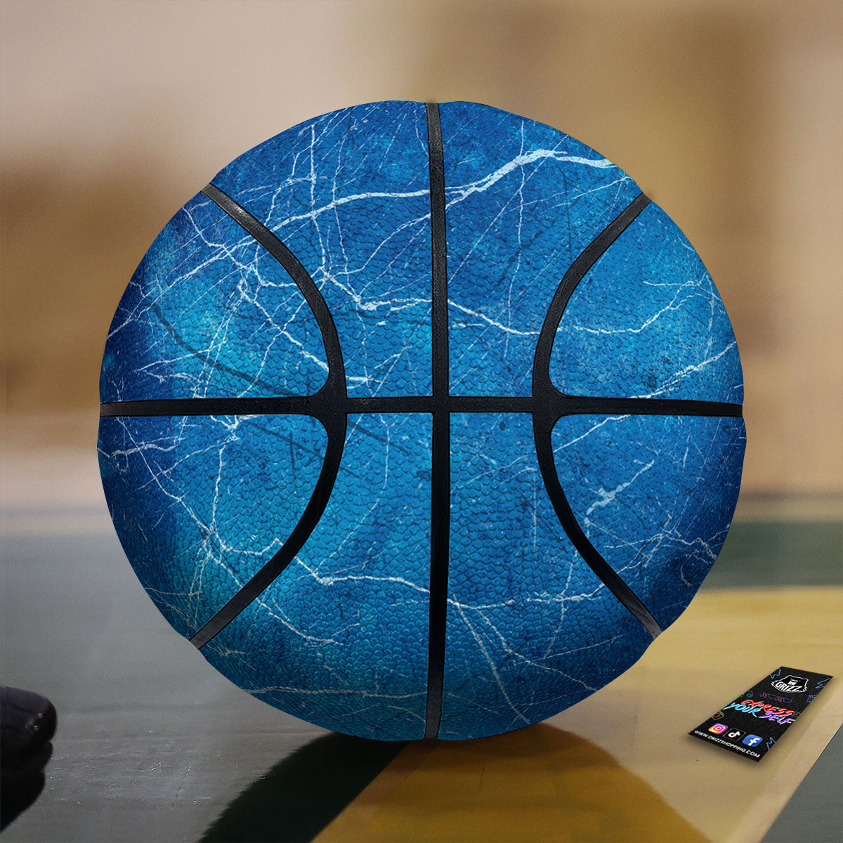 Marble Ice Blue Print Basketball