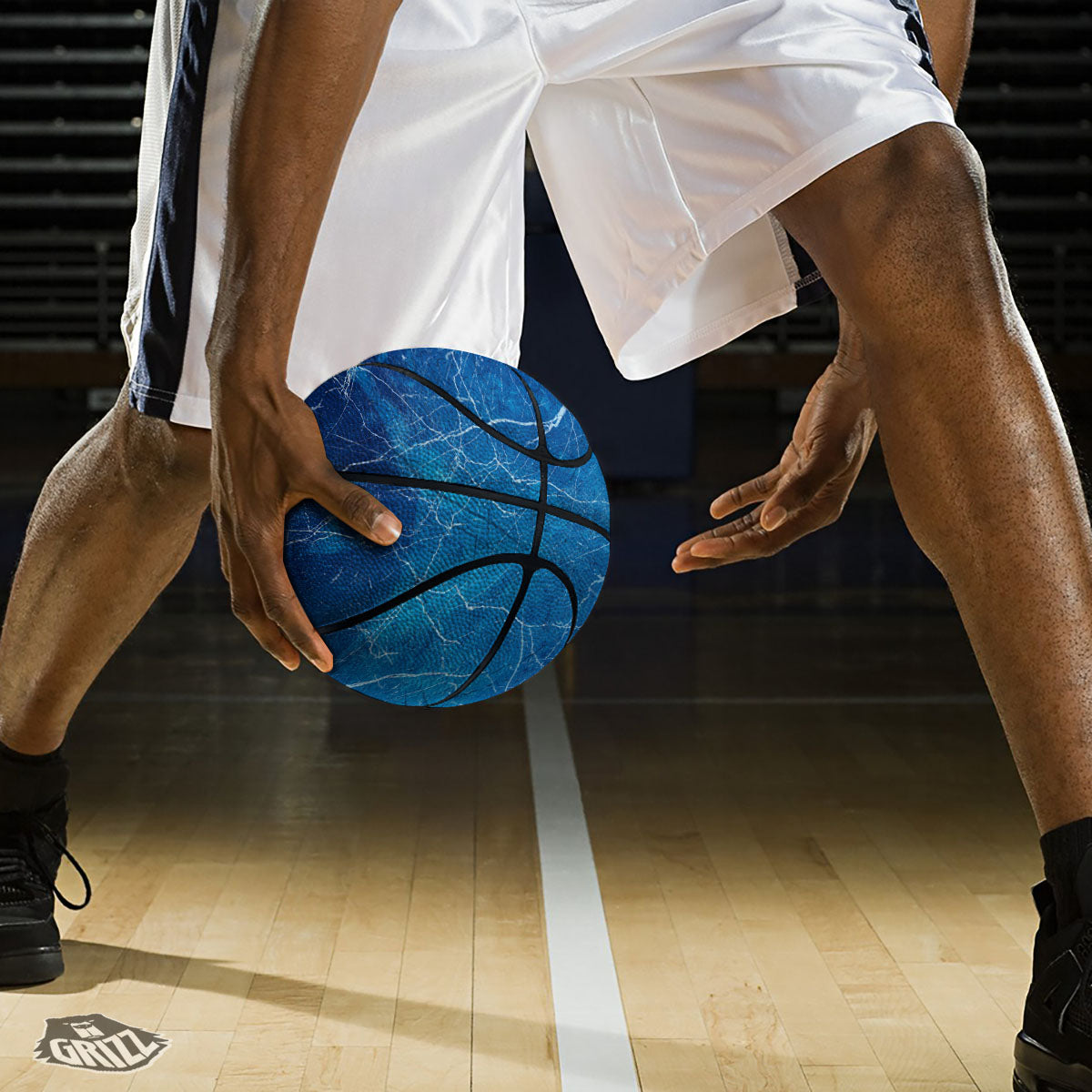 Marble Ice Blue Print Basketball