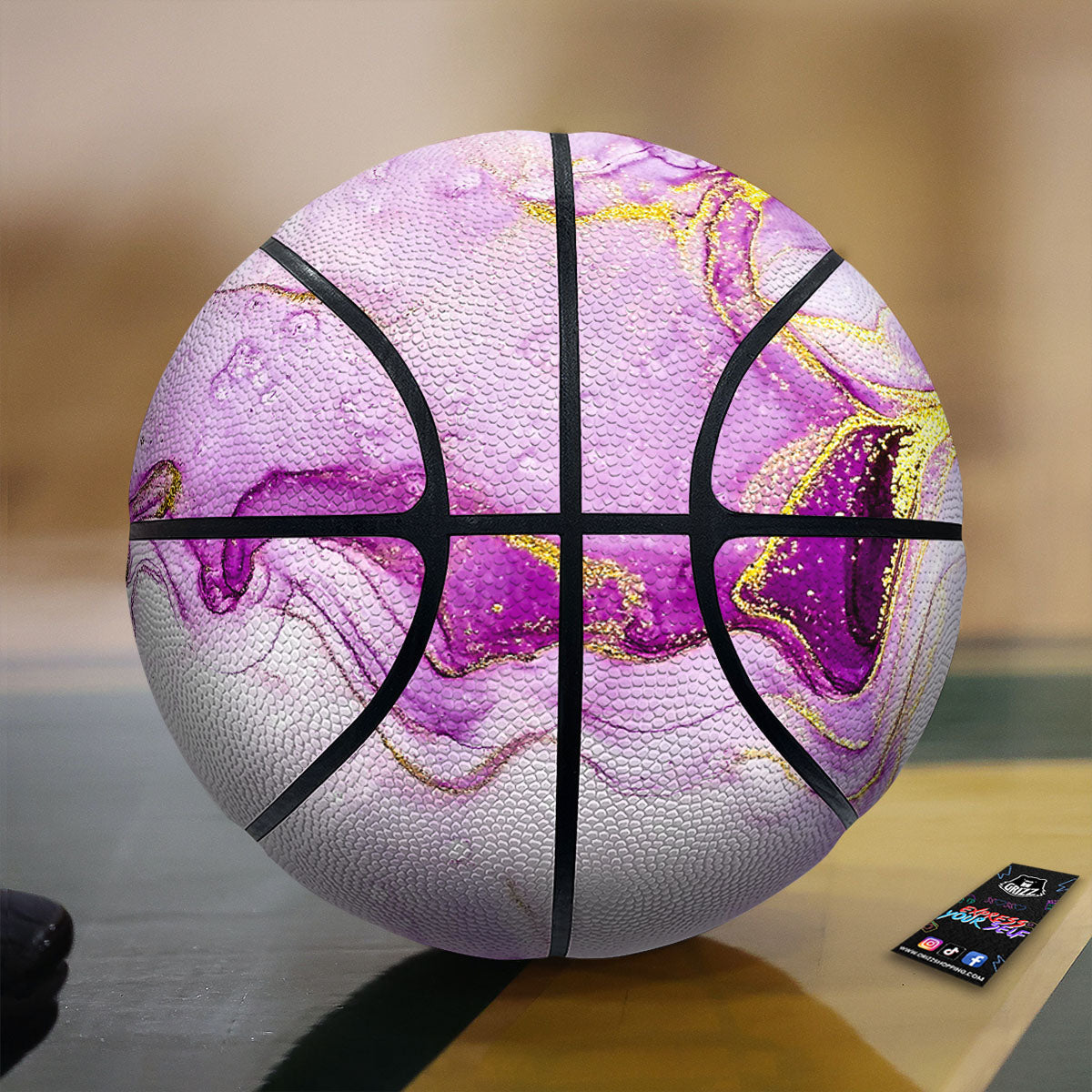 Mermaid Scales Teal Purple Print Pattern Basketball