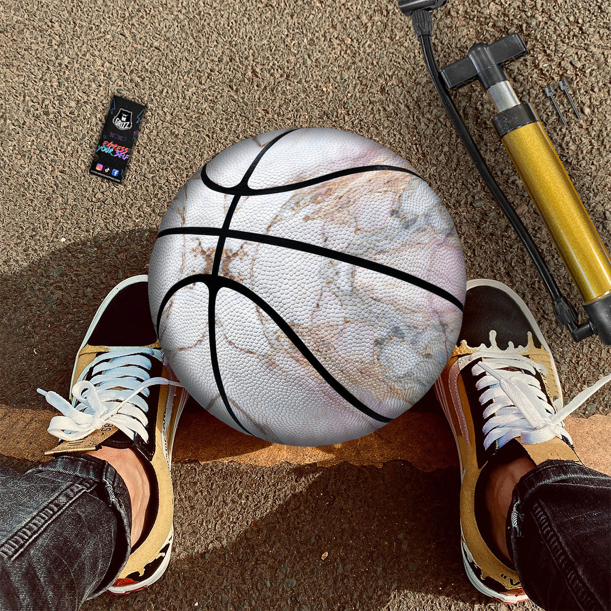Merry Christmas Watercolor Print Pattern Basketball