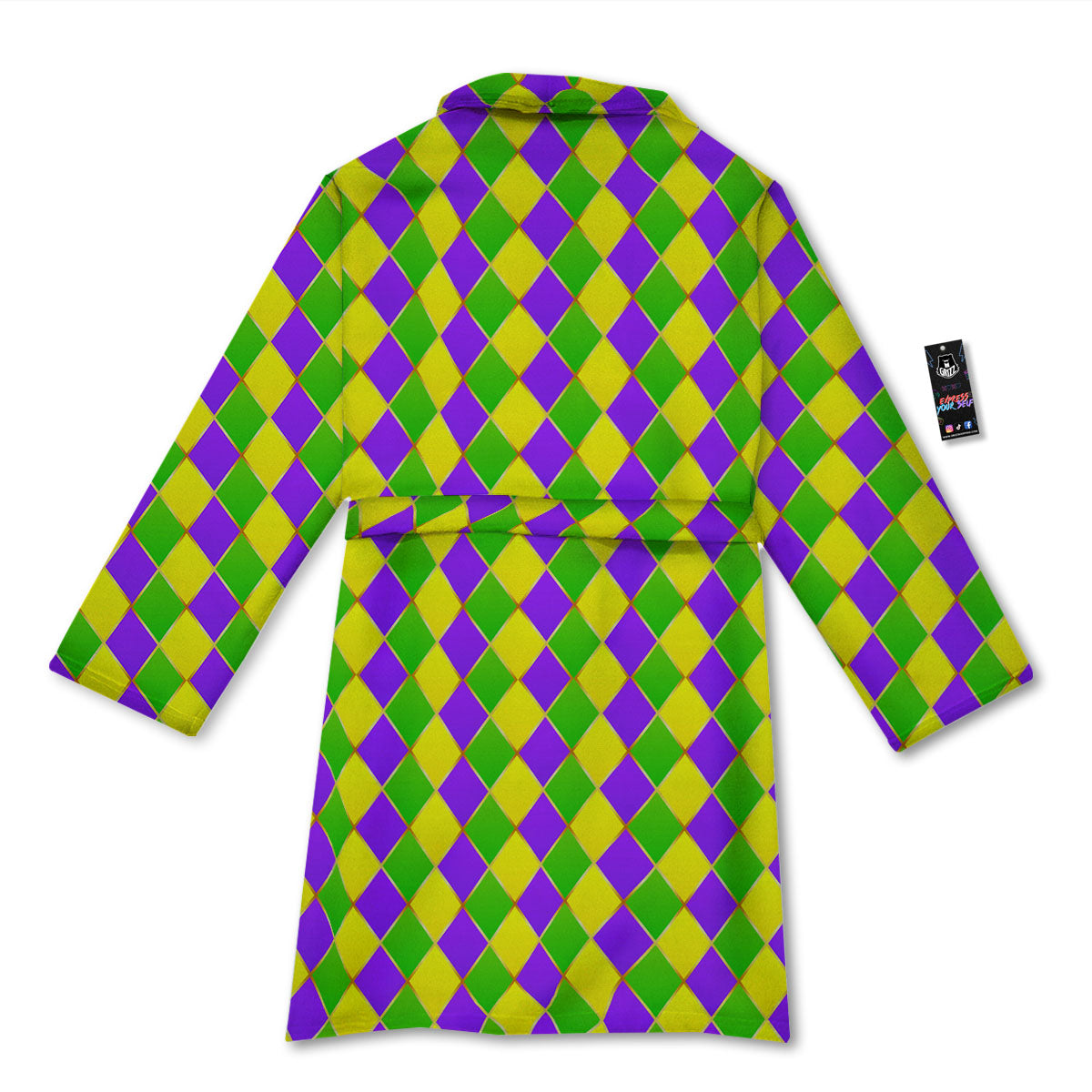 Mardi Gras Purple Green And Yellow Print Pattern Bathrobe-grizzshop