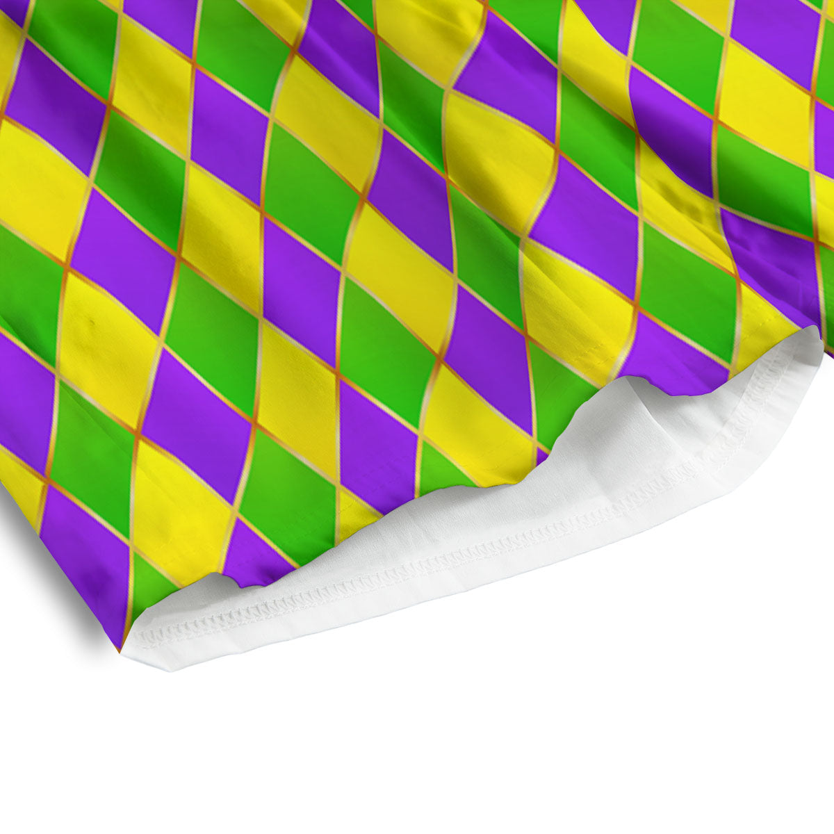 Mardi Gras Purple Green And Yellow Print Pattern Men's Athletic Shorts