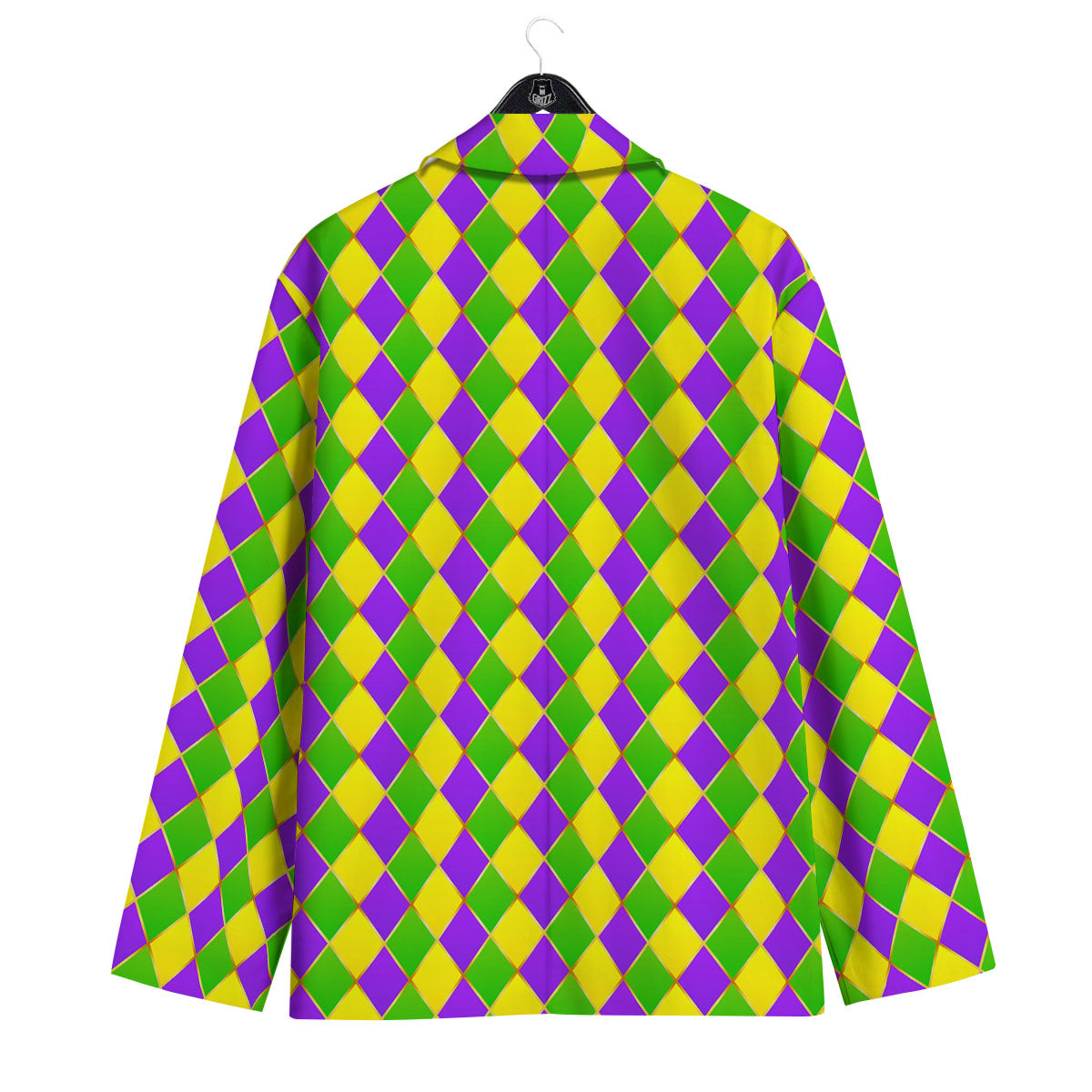 Mardi Gras Purple Green And Yellow Print Pattern Men's Sport Coat-grizzshop