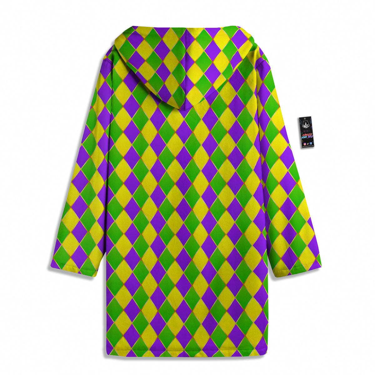 Mardi Gras Purple Green And Yellow Print Pattern Men's Windbreaker Jacket-grizzshop