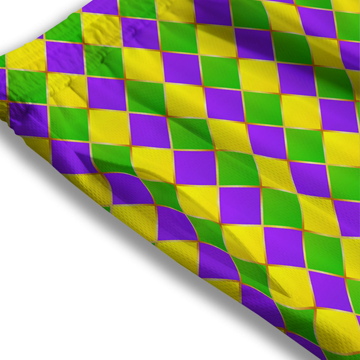 Mardi Gras Purple Green And Yellow Print Pattern Mesh Shorts