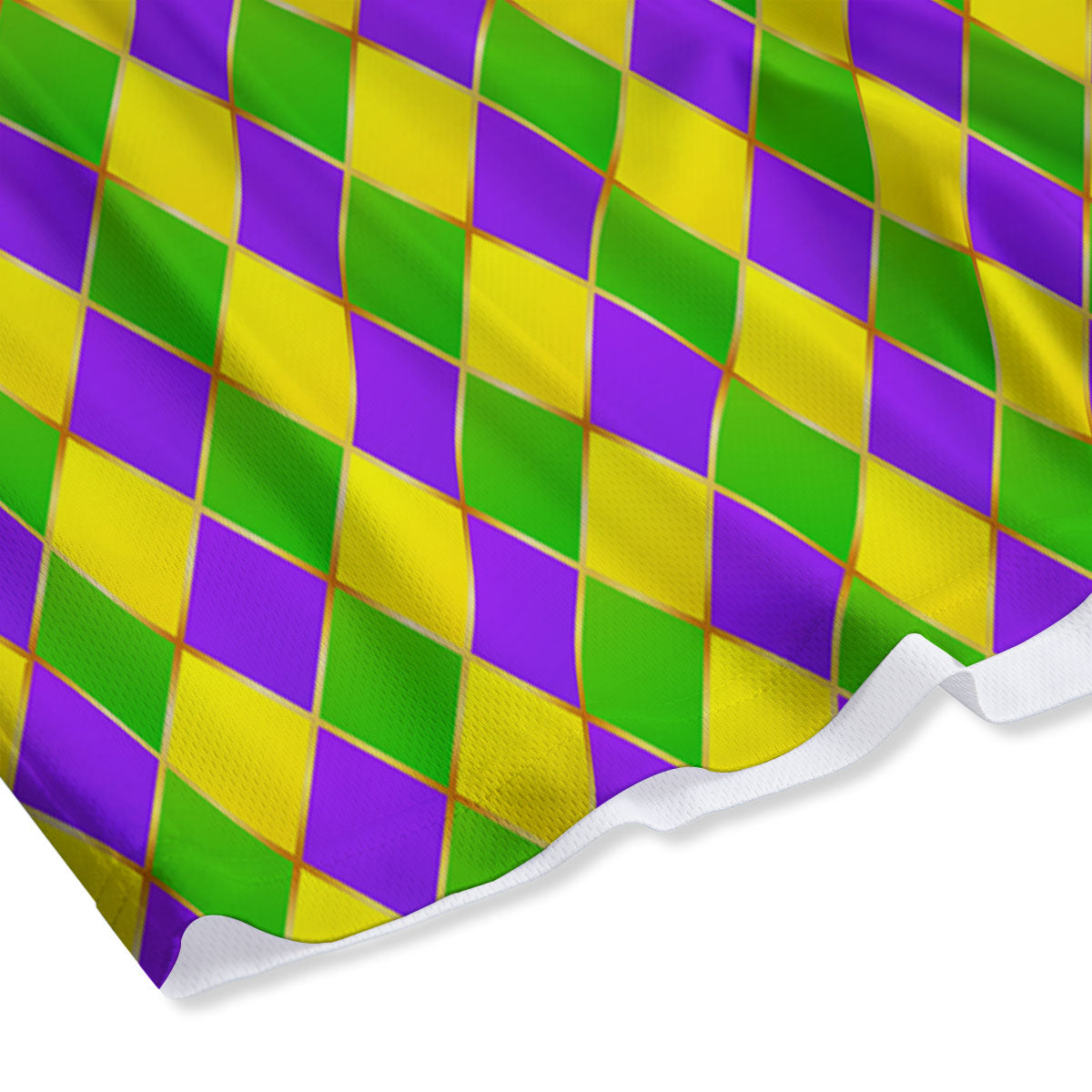 Mardi Gras Purple Green And Yellow Print Pattern Mesh Shorts