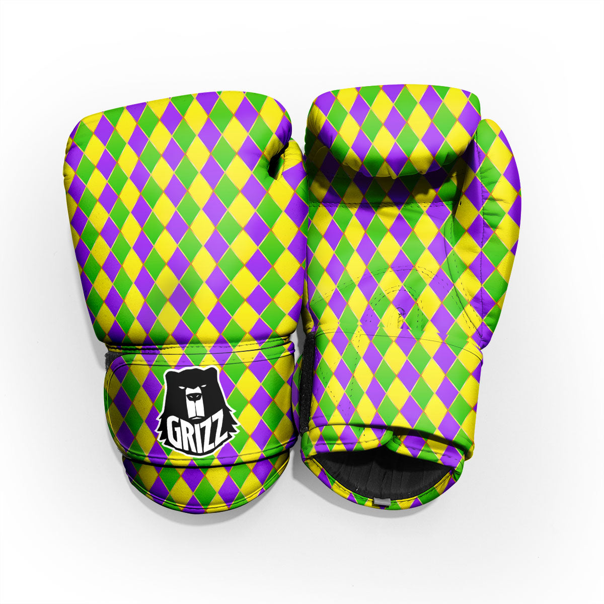 Mardi Gras Purple Green And Yellow Print Pattern Pro Boxing Glove