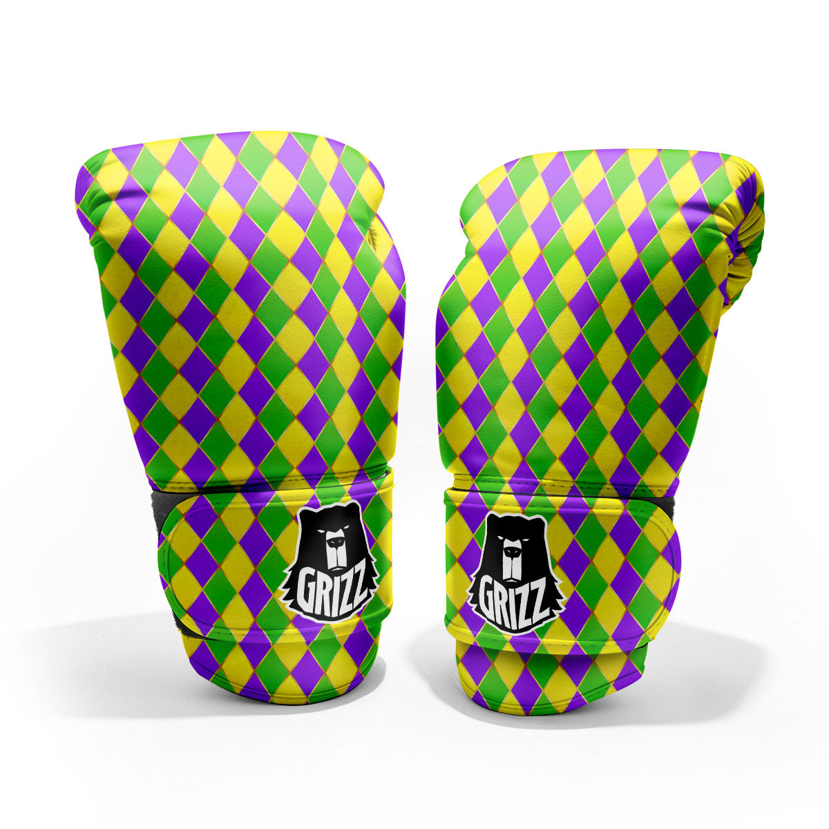 Mardi Gras Purple Green And Yellow Print Pattern Pro Boxing Glove