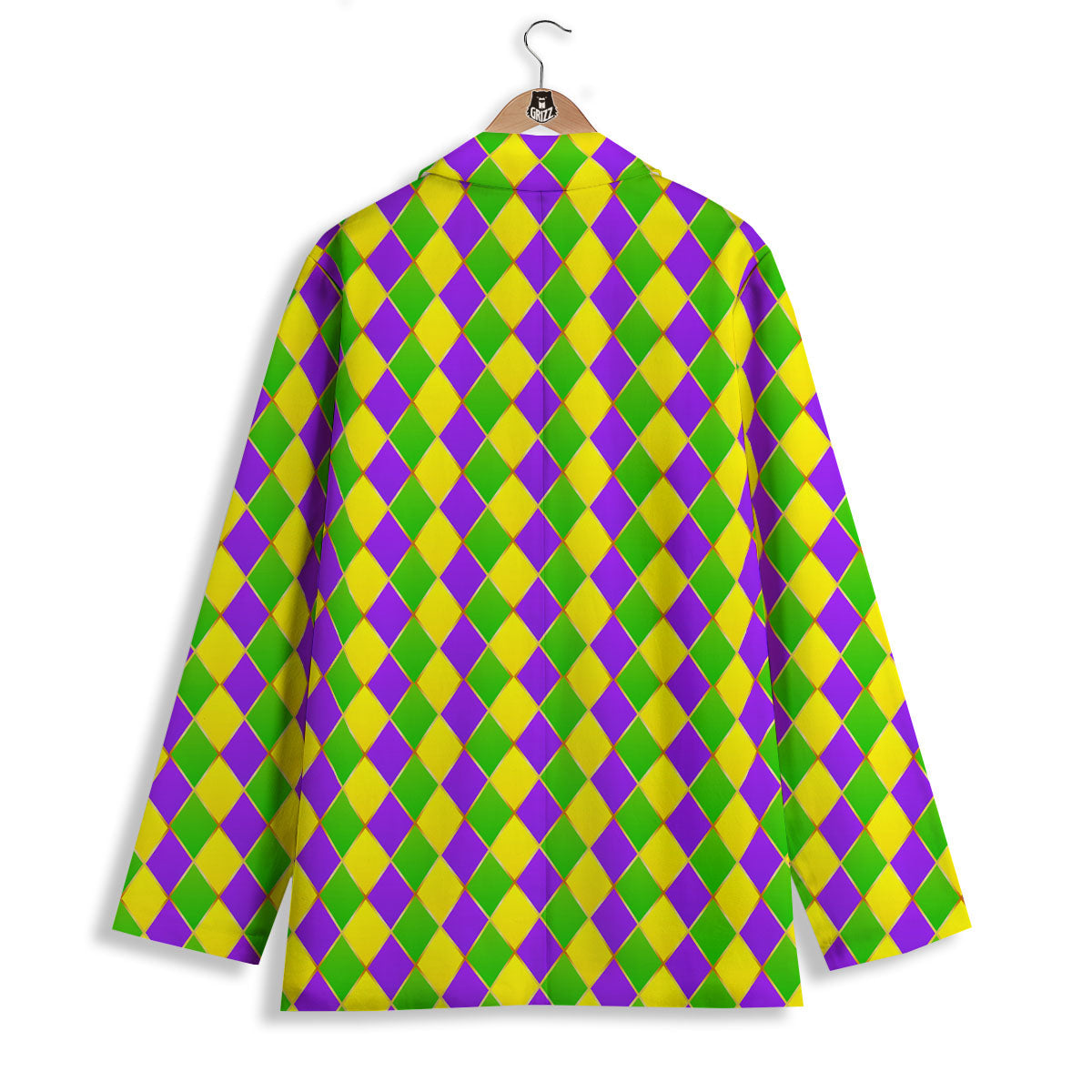 Mardi Gras Purple Green And Yellow Print Pattern Women's Blazer-grizzshop