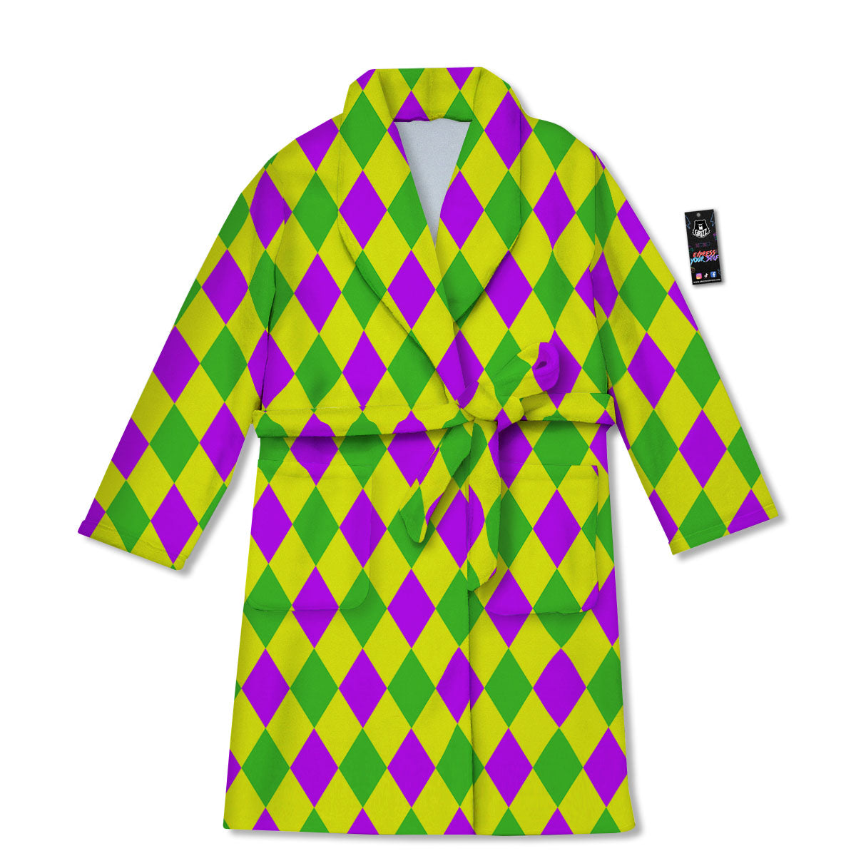 Mardi Harlequin Gras Print Pattern Bathrobe-grizzshop