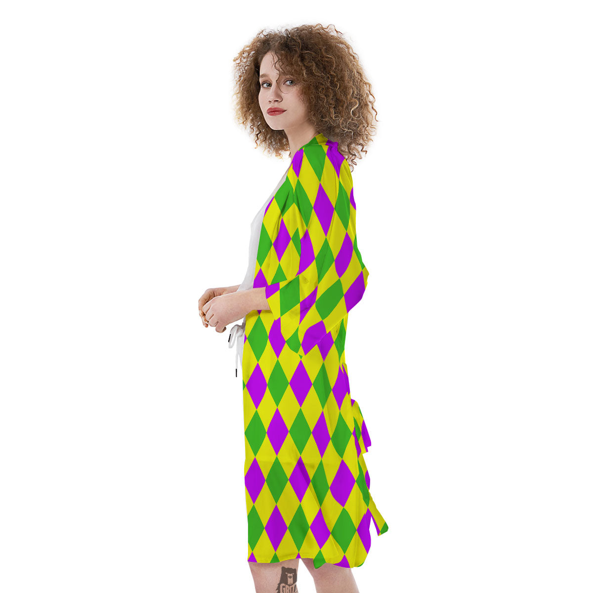 Mardi Harlequin Gras Print Pattern Kimono-grizzshop