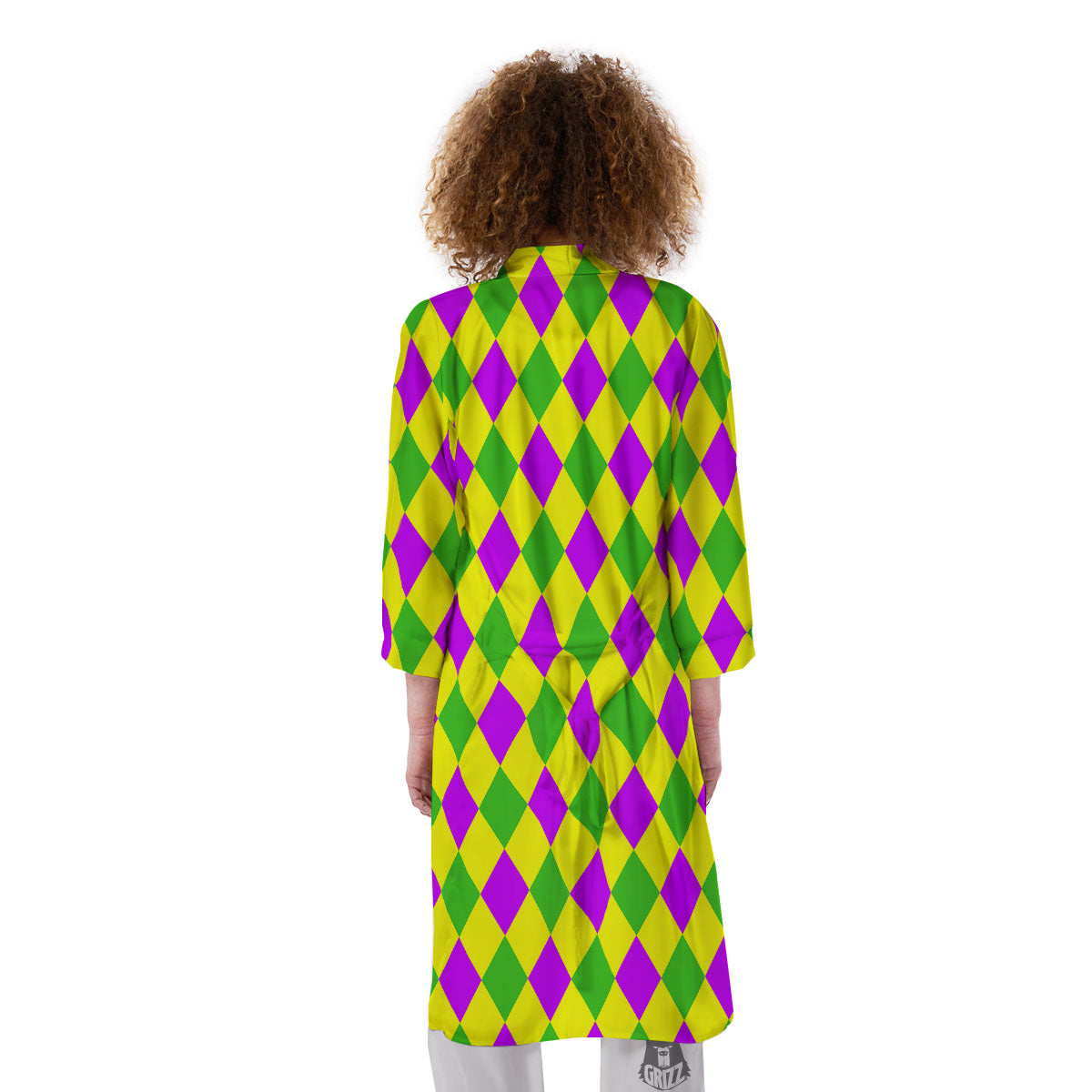 Mardi Harlequin Gras Print Pattern Kimono-grizzshop