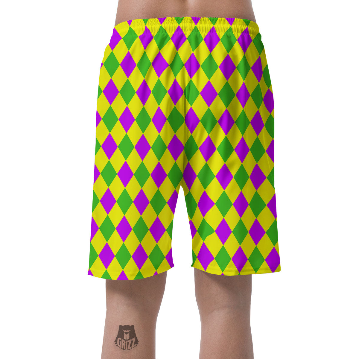 Mardi Harlequin Gras Print Pattern Men's Shorts-grizzshop