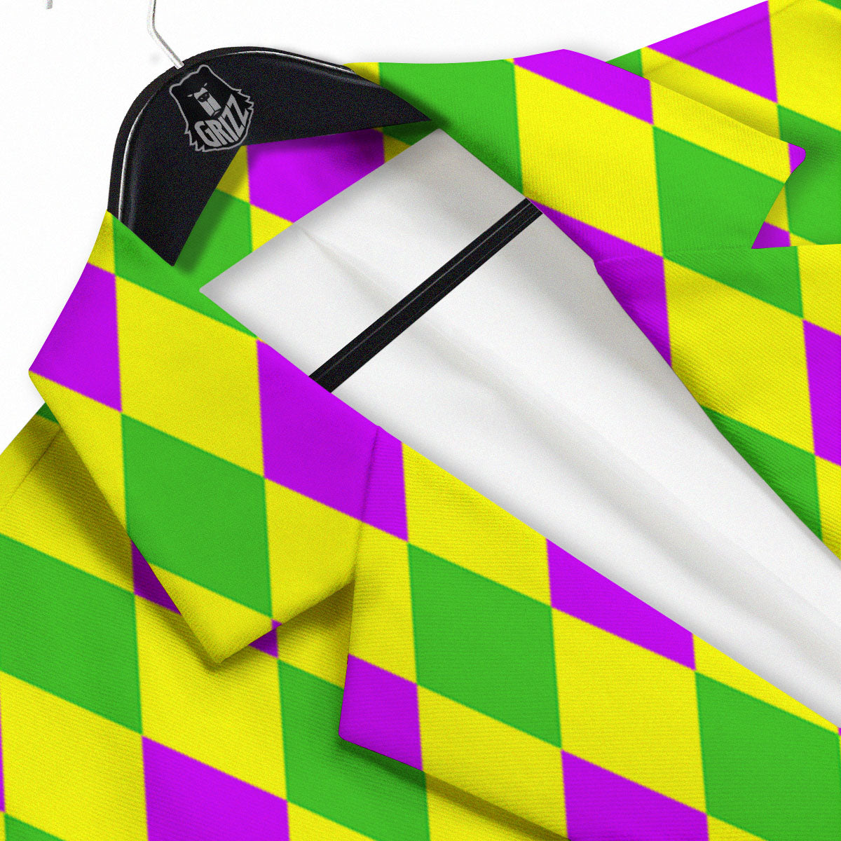 Mardi Harlequin Gras Print Pattern Men's Sport Coat-grizzshop
