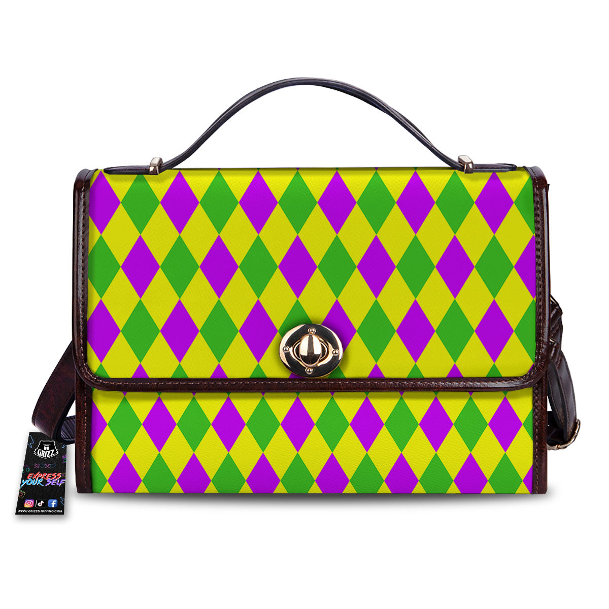 Mardi Harlequin Gras Print Pattern Women's Satchel Bag