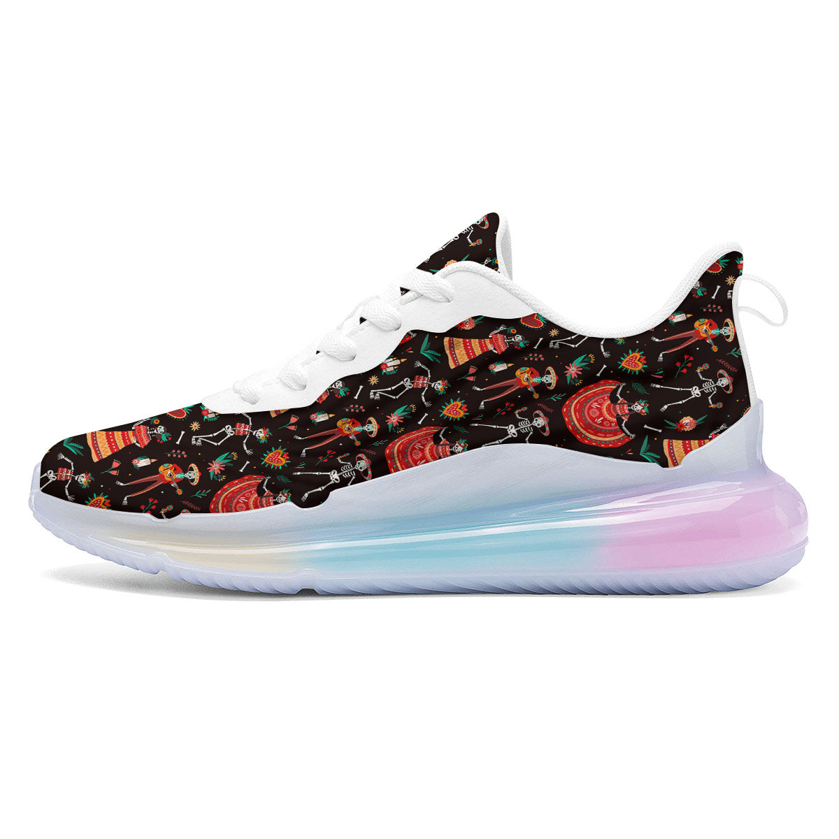 Mariachi Skeletons Day Of The Dead Print Pattern Running Sneakers-grizzshop