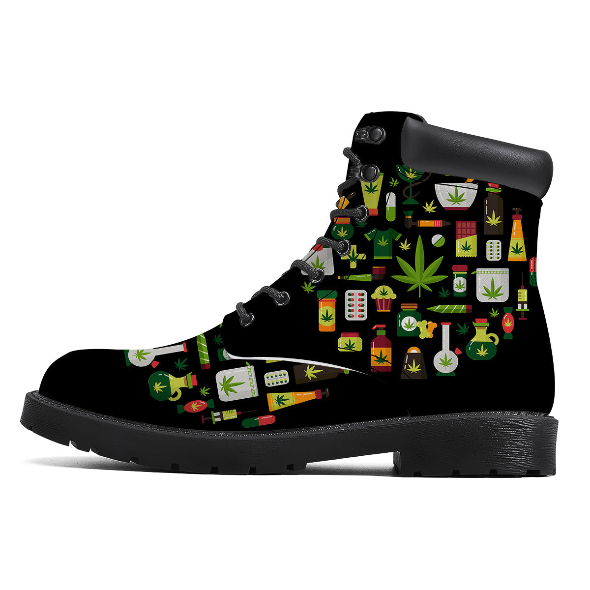 Marijuana And Cannabis Print Boots-grizzshop