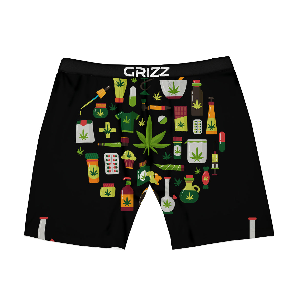 Marijuana And Cannabis Print Boxer Briefs-grizzshop